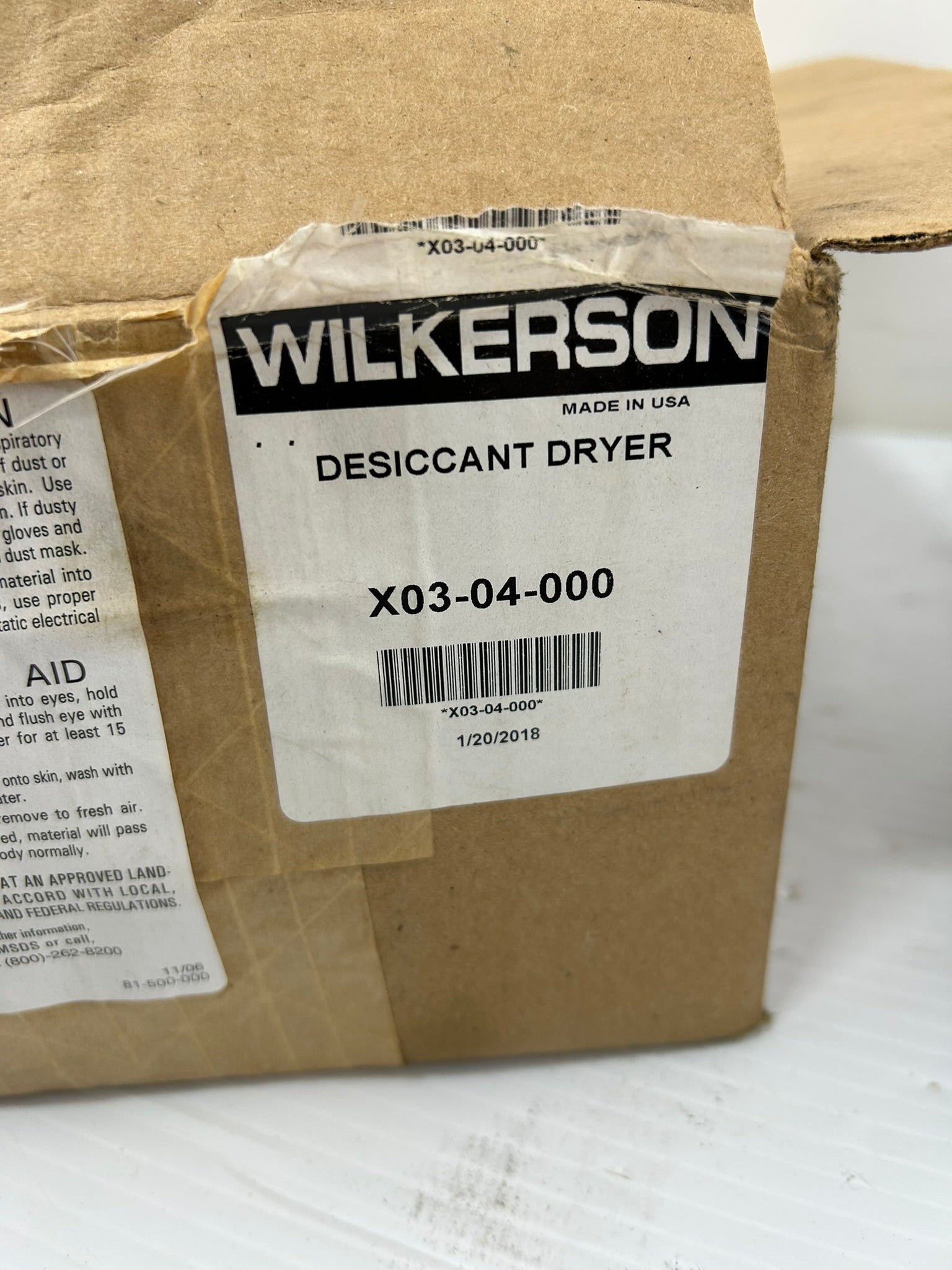 Wilkerson X03-04-000 Desiccant Dryer A18