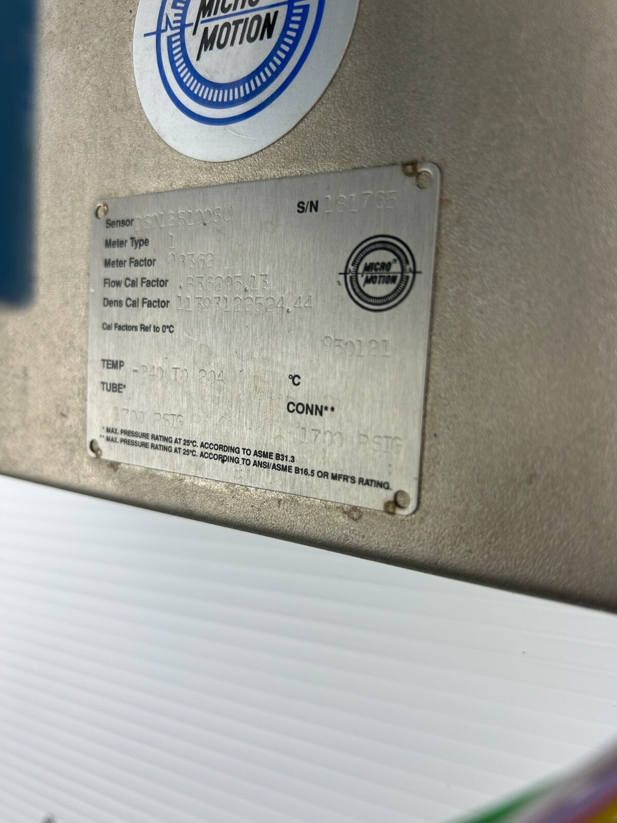 Micro Motion DS012S100SU Mass Flow Sensor Transmitter