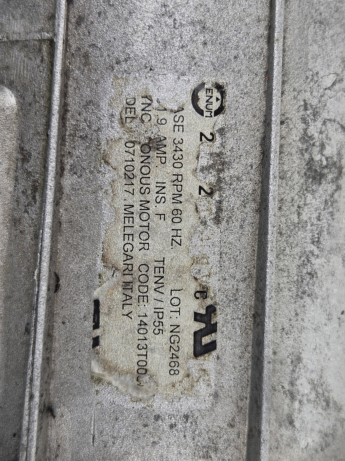 Melegari T0710202 0.75kW 1HP 230/400V 3PH Motor with Industrial Pump 3450 RPM