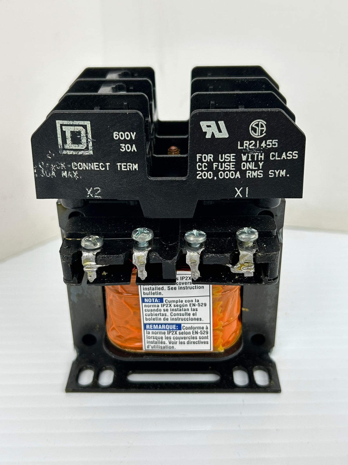 Square D 9070TF50D23 Industrial Control Transformer with LR21455 Fuse Holder
