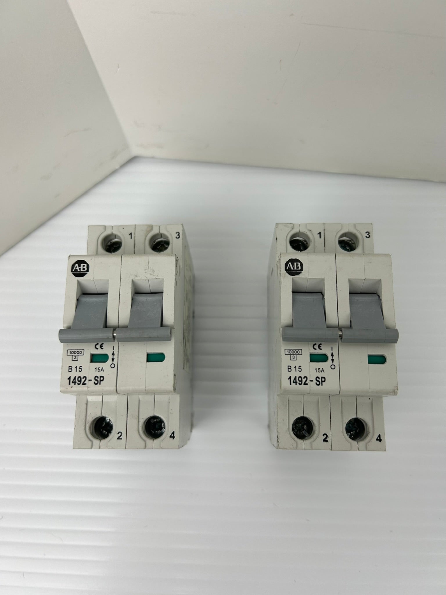 Allen-Bradley 1492-SP2B150 Circuit Breaker Ser C 415VAC 15A 2P - Lot of 2