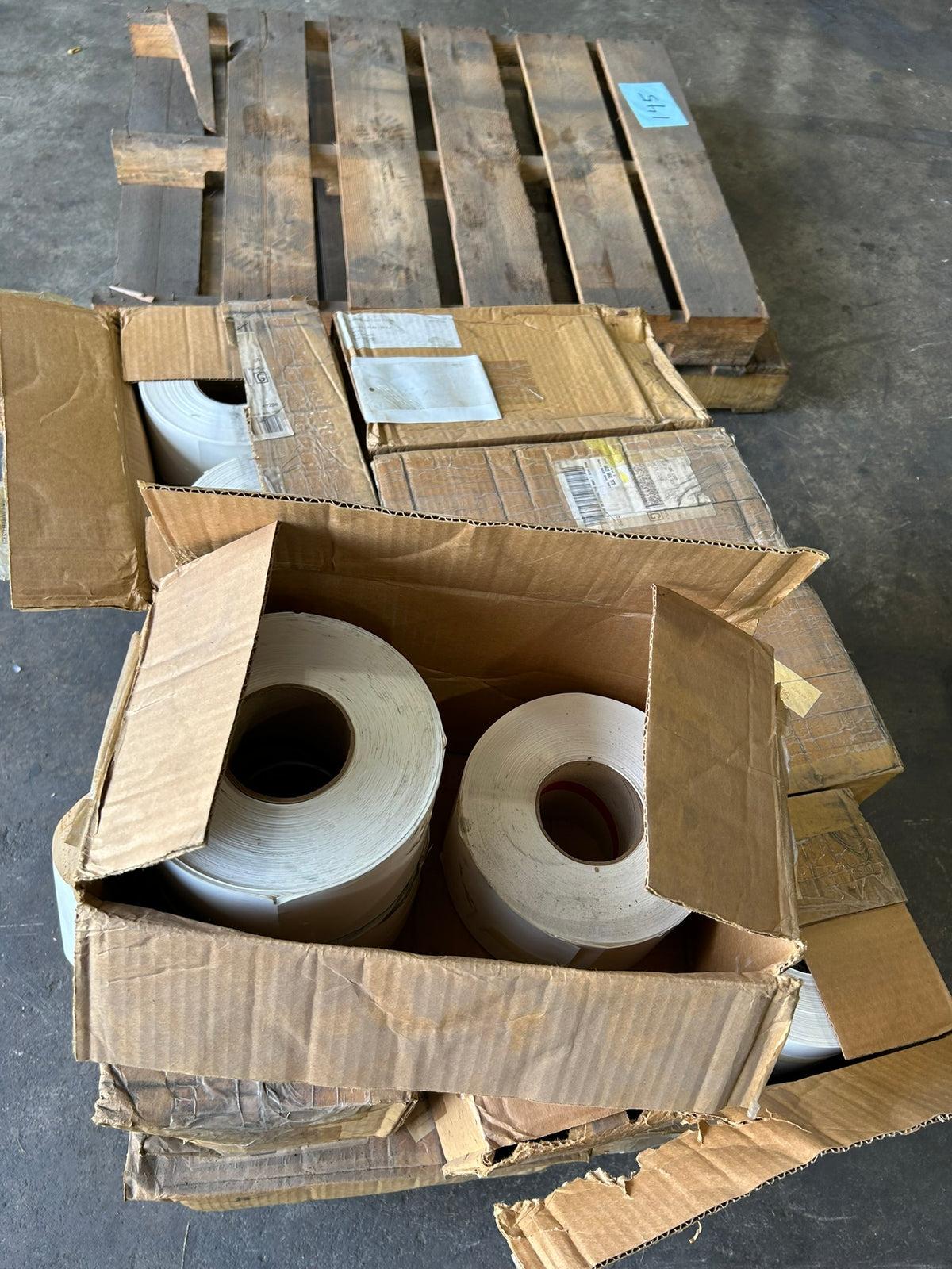 Industrial Perforated White Tag Stock Rolls 4" x 6" 1 Mil – Pallet of 51 Rolls
