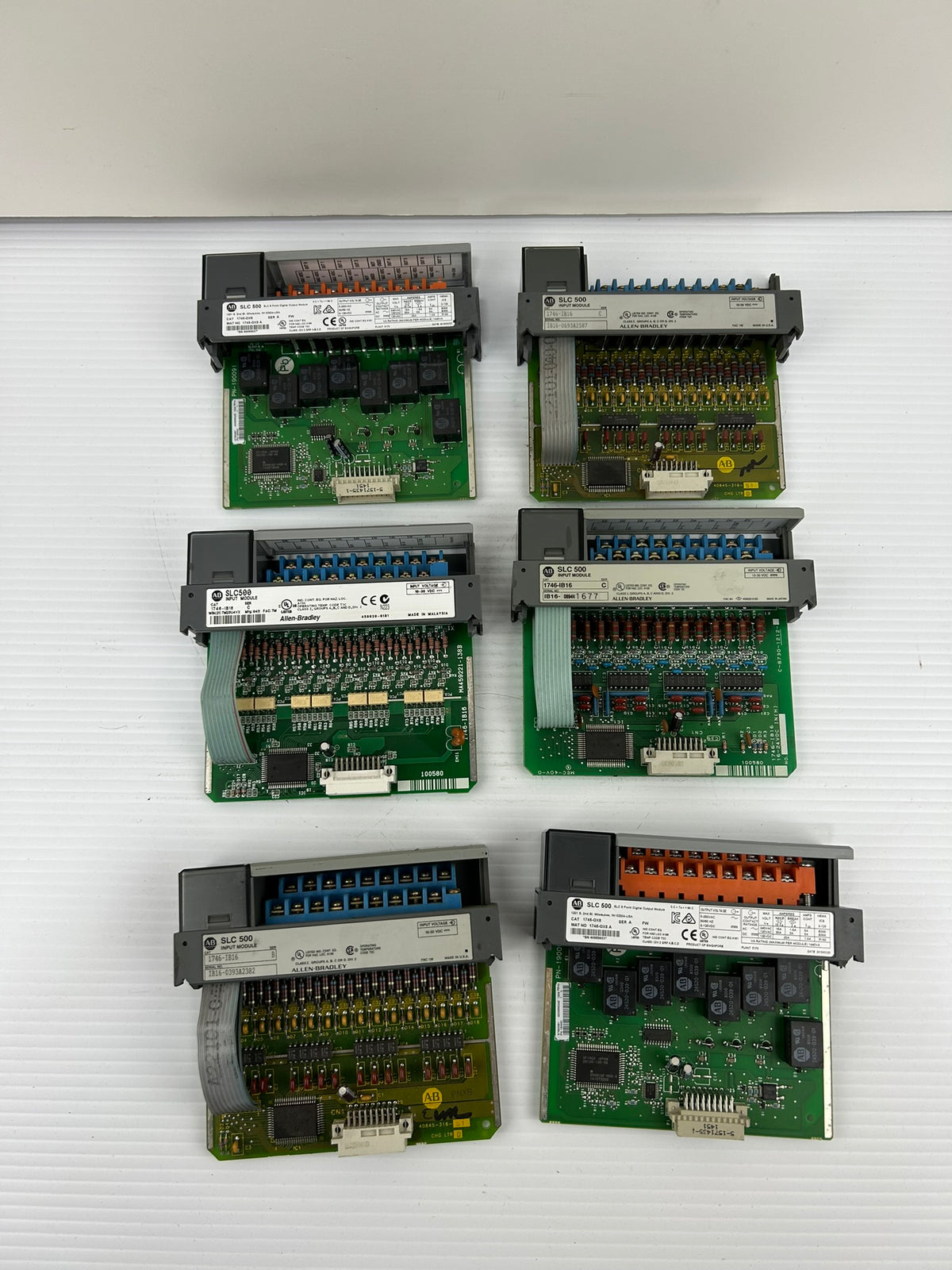 Allen Bradley Series 1746 PLC I/O Module 1746-IB16 1746-OX8 1746-IB16 - Lot of 6