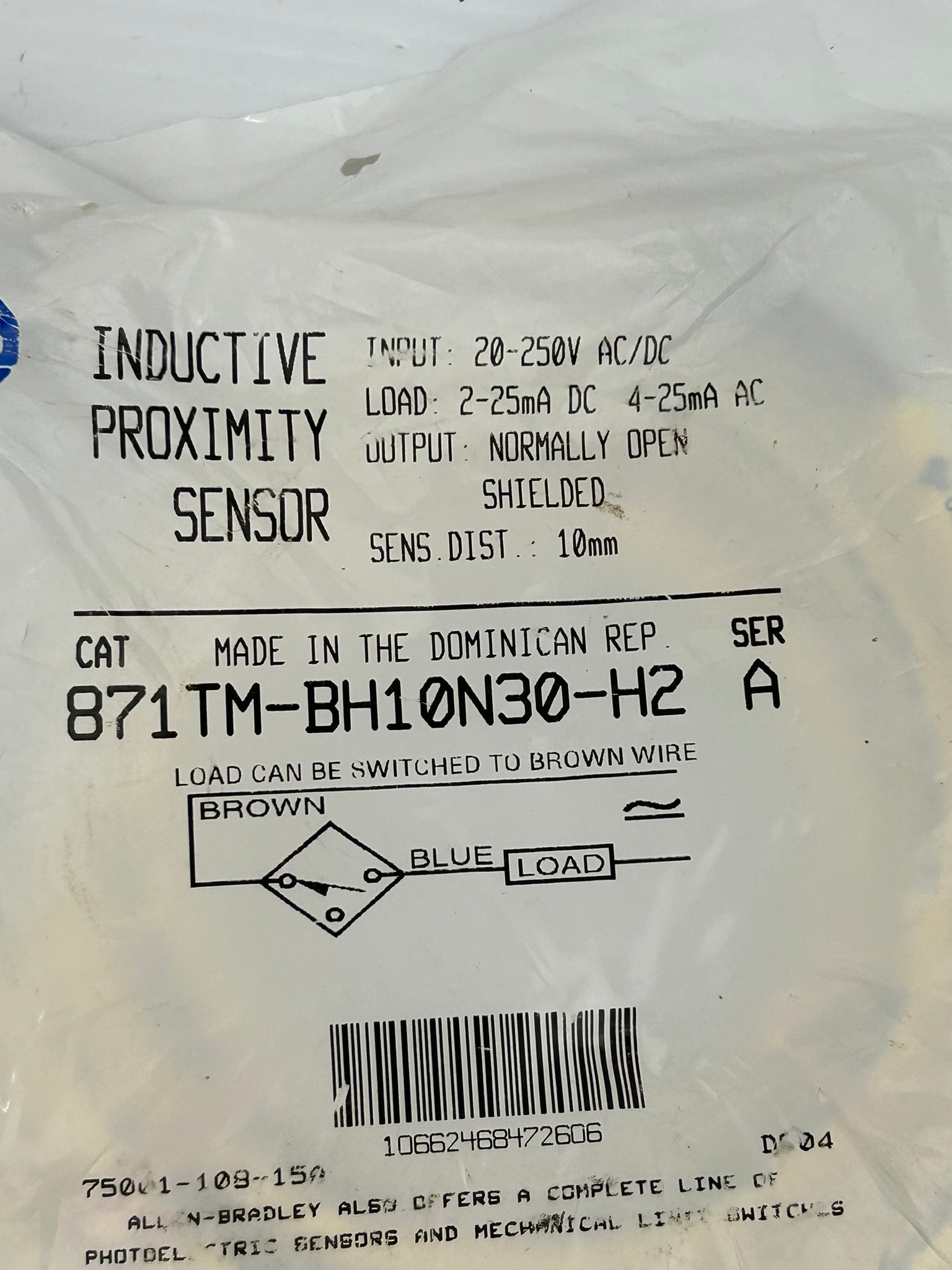 Allen Bradley 871TM-BH10N30-H2 Inductive Proximity Sensor Series A