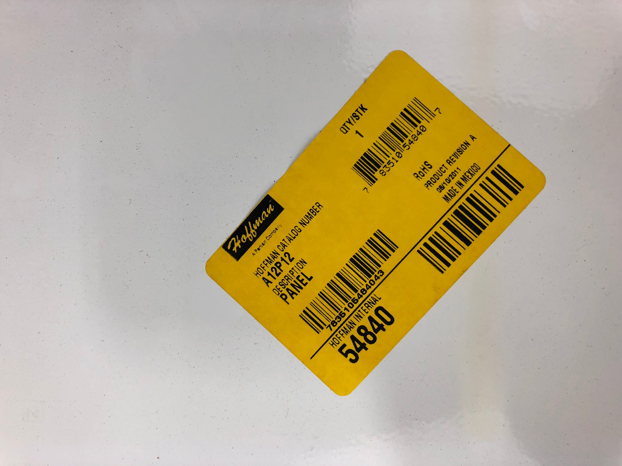 Hoffman A12P12 Backplane White Steel Panel 54840