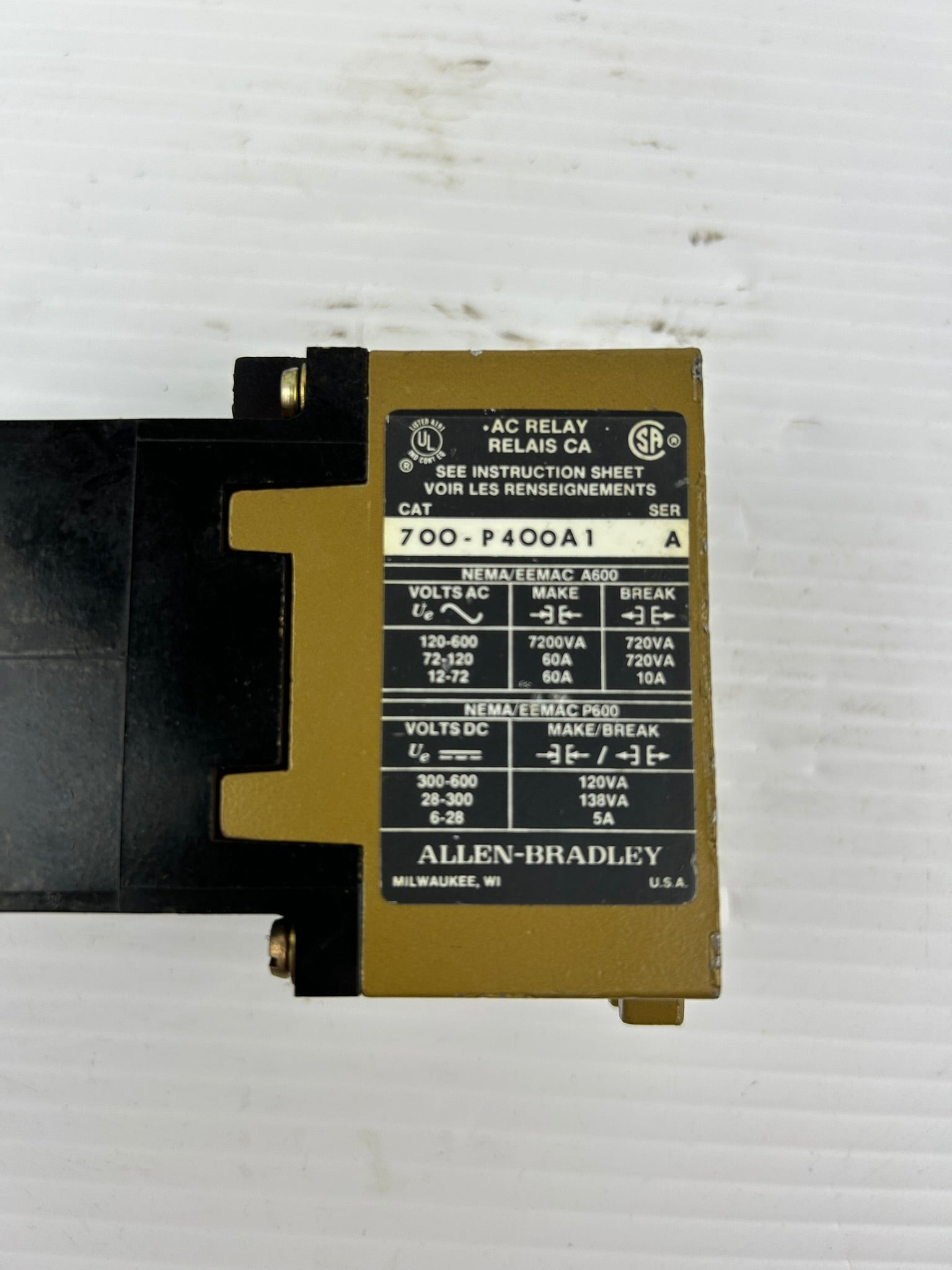 Allen-Bradley 700-P400A1 AC Relay Series A