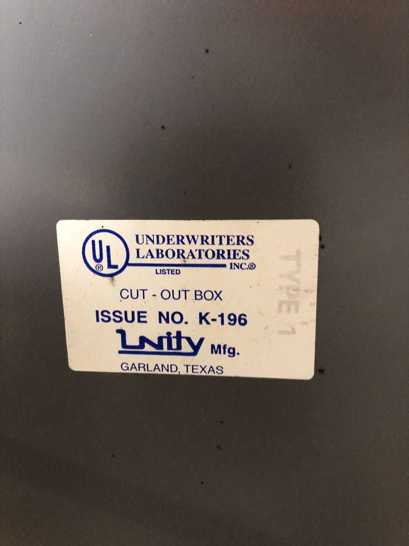 UL K-196 Electrical Enclosure Cut-Out Box