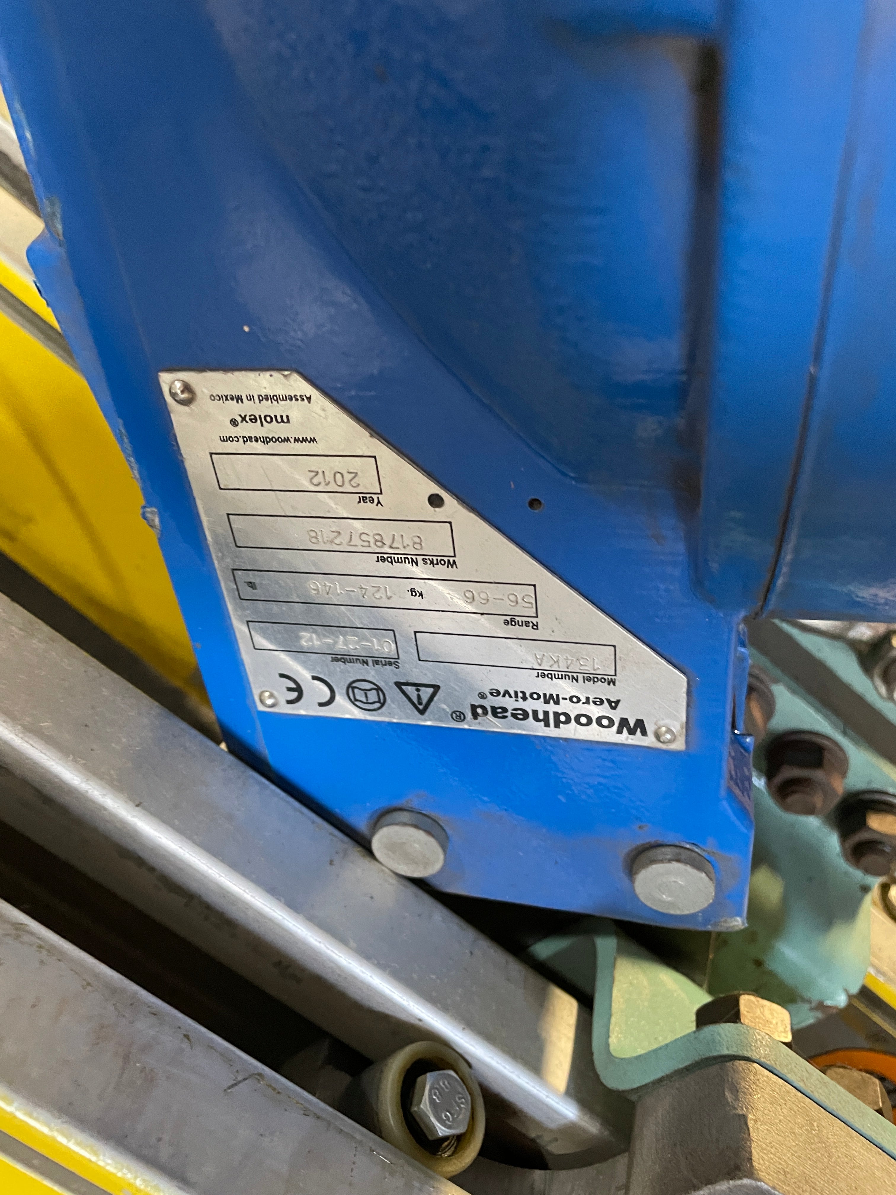 Woodhead 134KA Aero-Motive Molex Balancer with Unified Industries Rail 124-146#