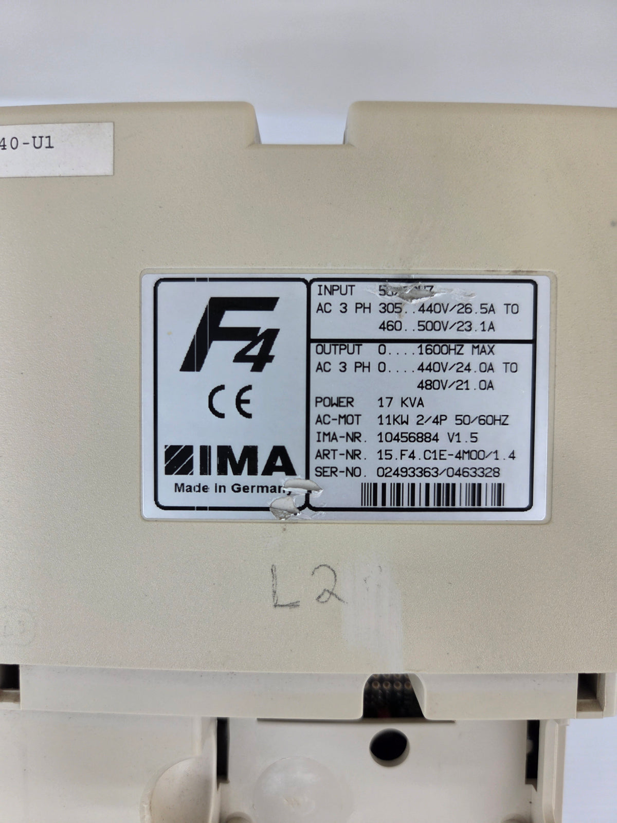 IMA 15.F4.C1E-4M00/1.4 Inverter Drive 17 KVA 3 PH