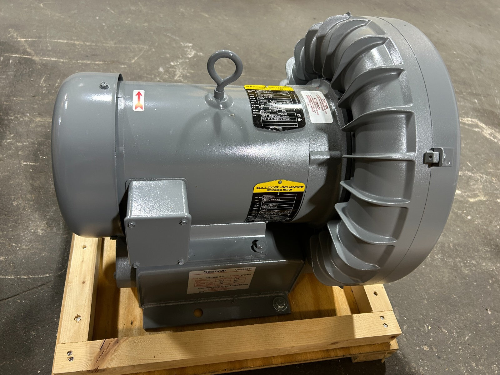 Spencer VB030B-011 Vortex Regenerative Vacuum Blower 4.7A@460V VBA93010