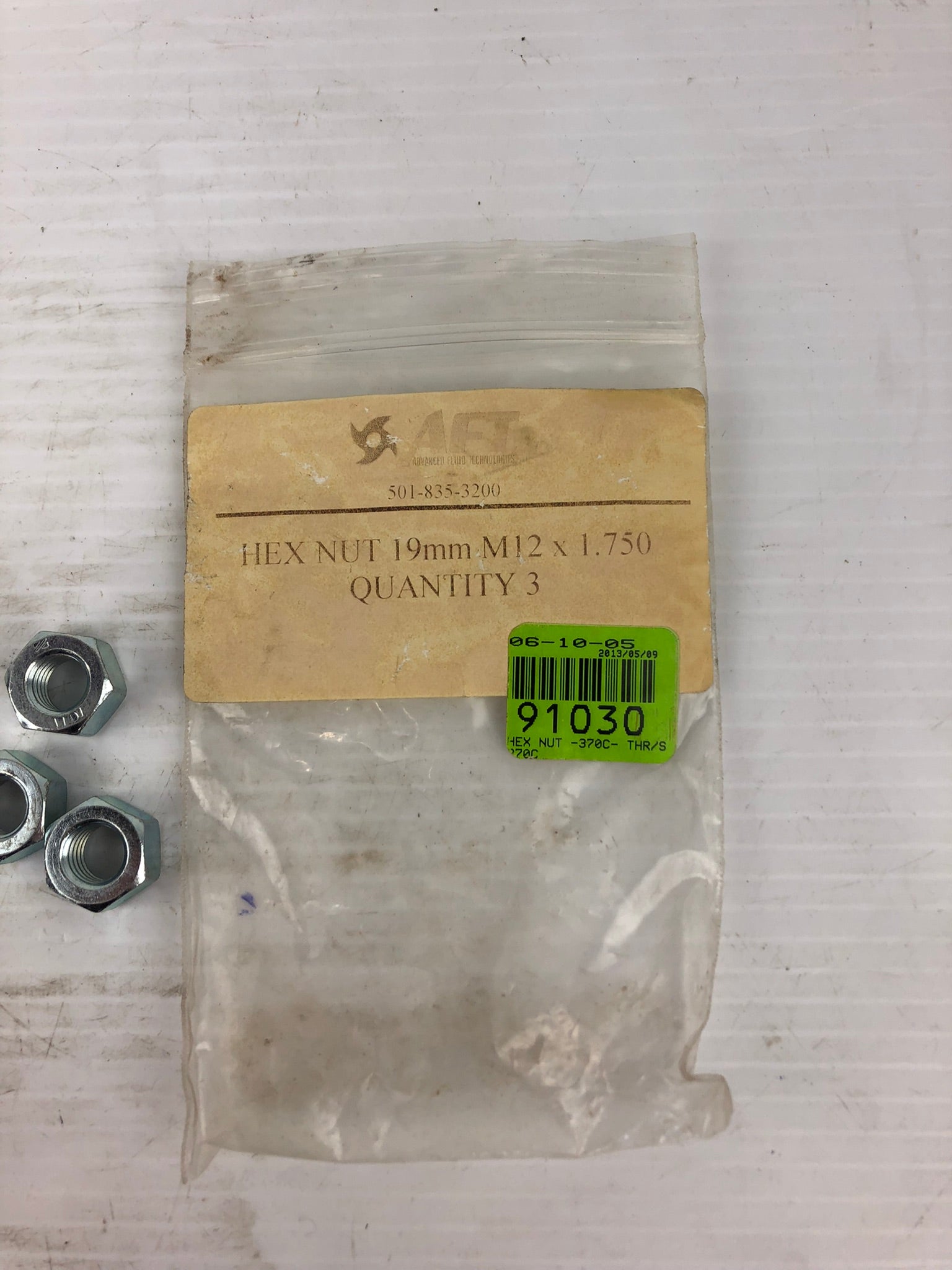 AFT Hex Nut M12 x 1.750 19mm - Lot of 9