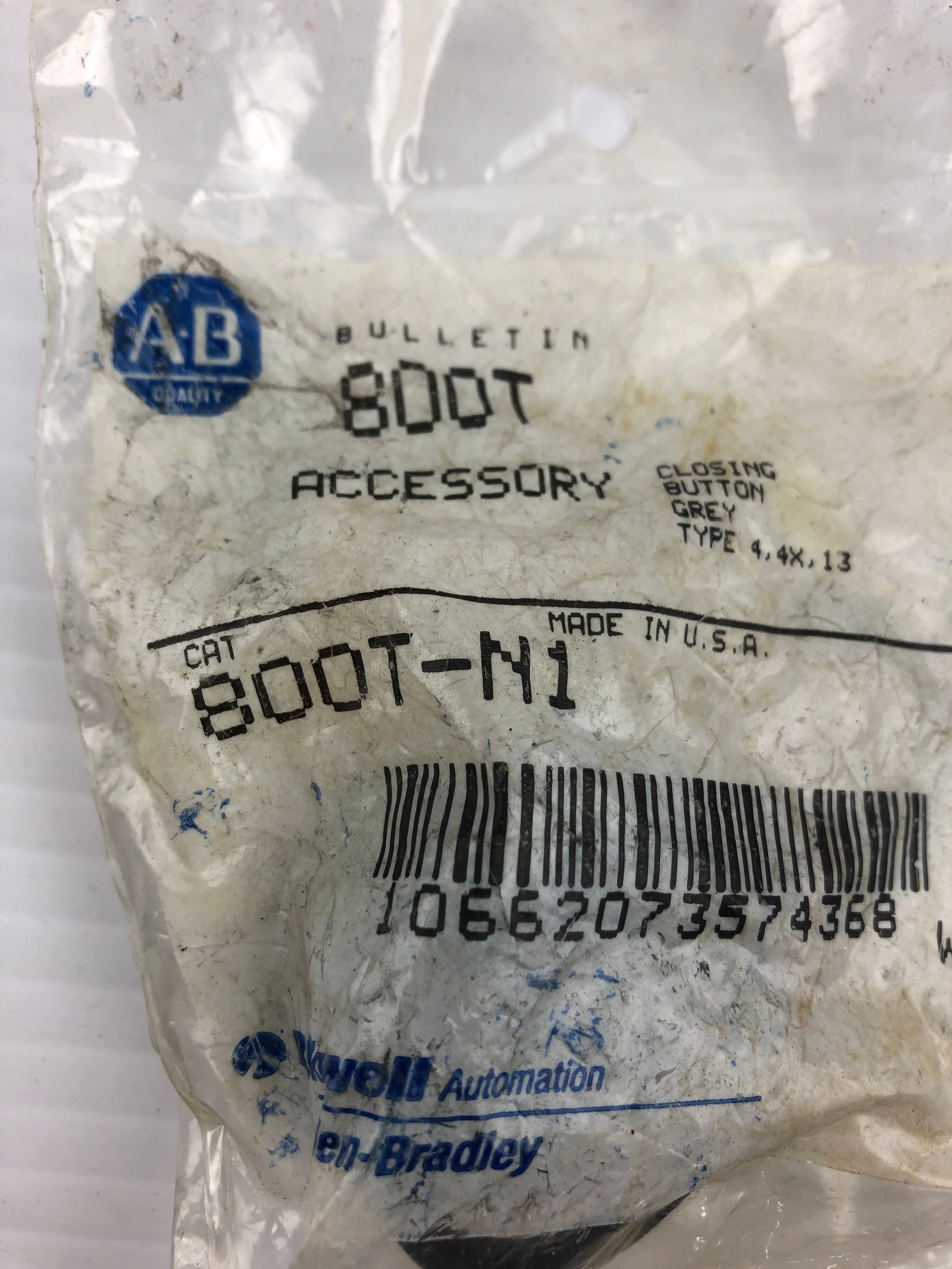 Allen-Bradley 800T-N1 Closing Button Grey Series T