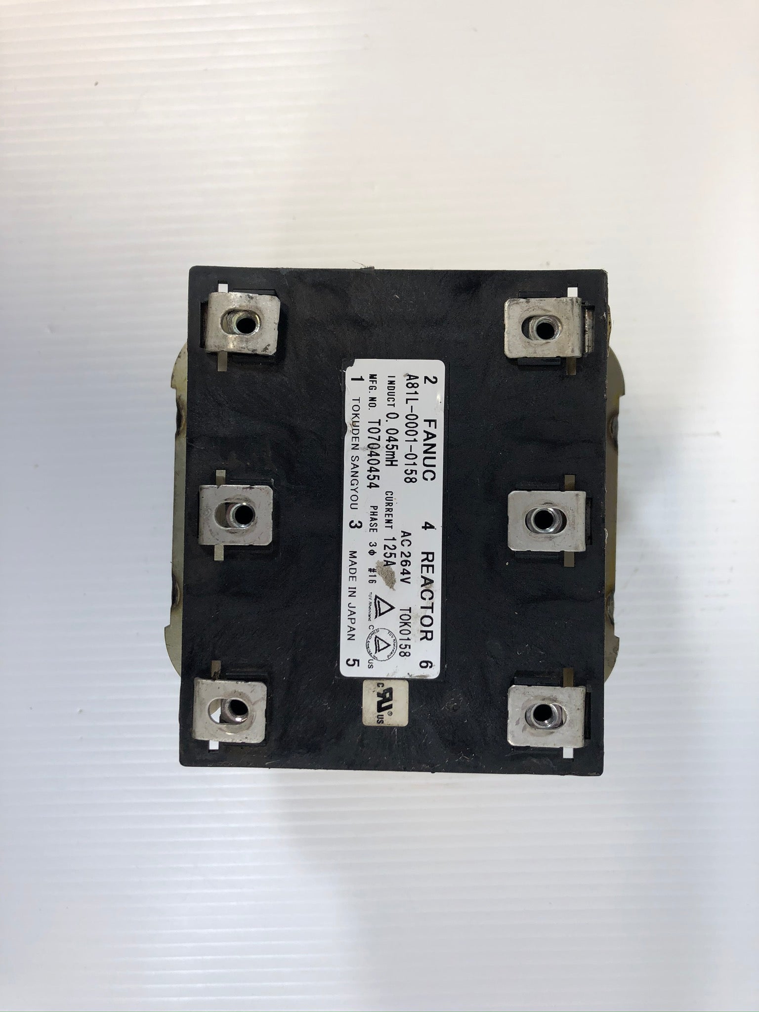 Fanuc A81L-0001-0158 Line Reactor 0.045mH 125A 3PH w/o Cover