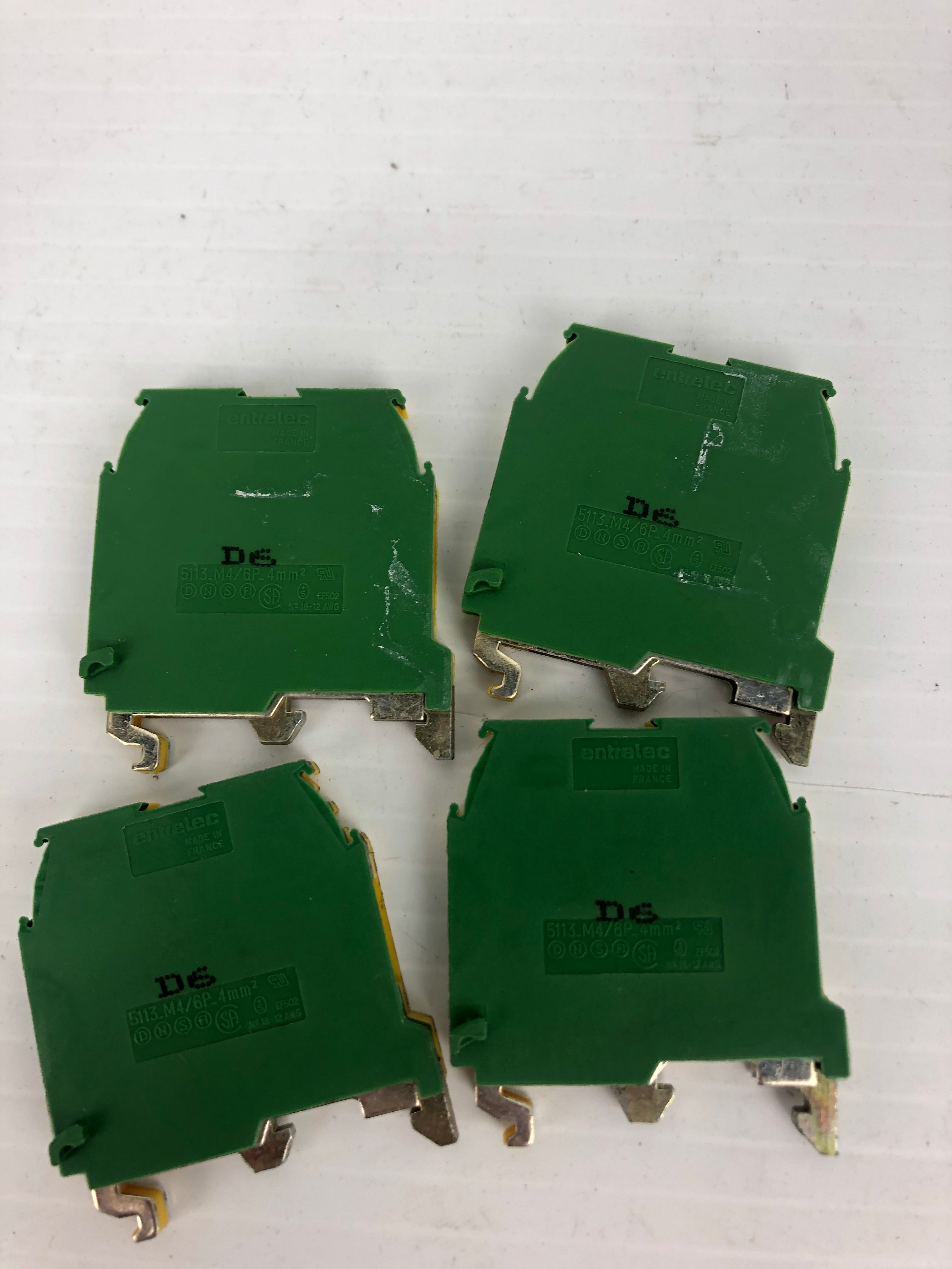 Entrelec 5113-M4/4P-4mm² Terminal Blocks - Lot of 4