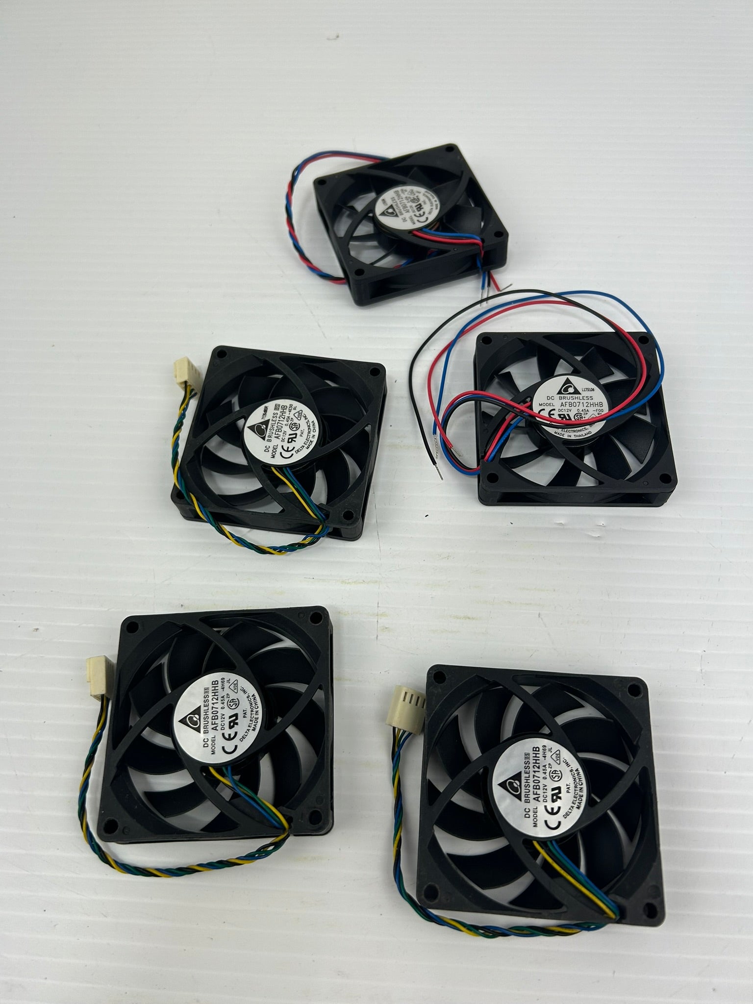 Delta Electronics AFB0712HHB DC Brushless Cooling Fan 12VDC - Lot of 5