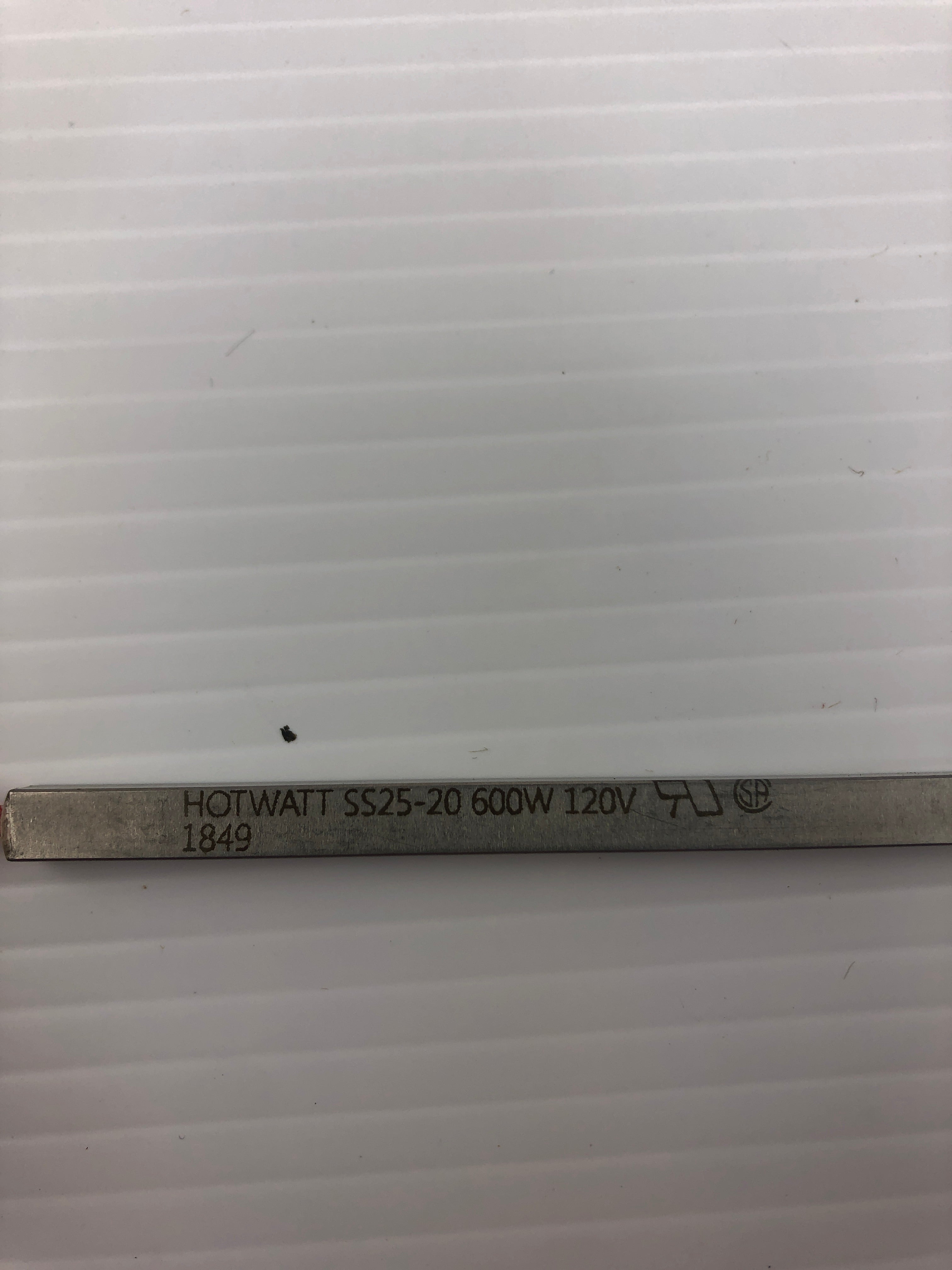 Hotwatt Cartridge SS25-20 Heater Square 600W 120V 20" Long x 1/4" Wide