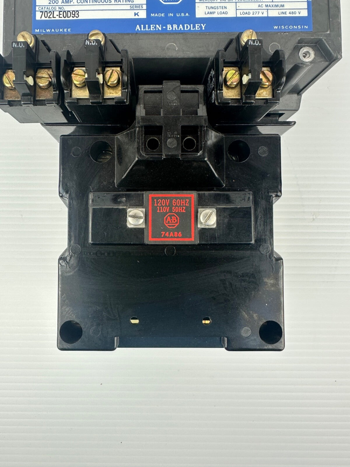 Allen Bradley 702L-E0D93 Contactor 702L Bulletin 200 Amp Series K