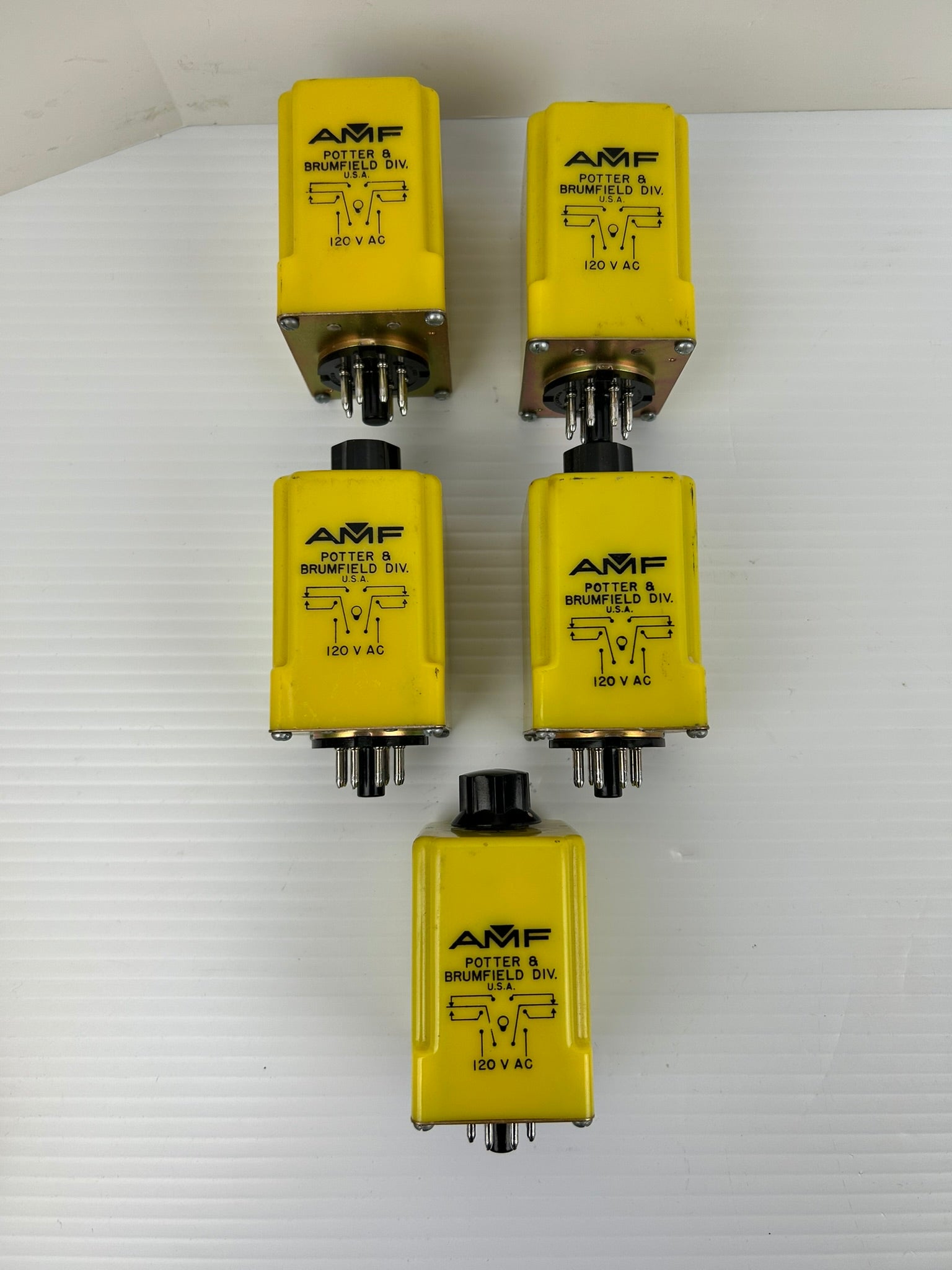 AMF Potter & Brumfield CDB 38-70004 Time Delay Relay 0.6-60Sec 120VAC - Lot of 5