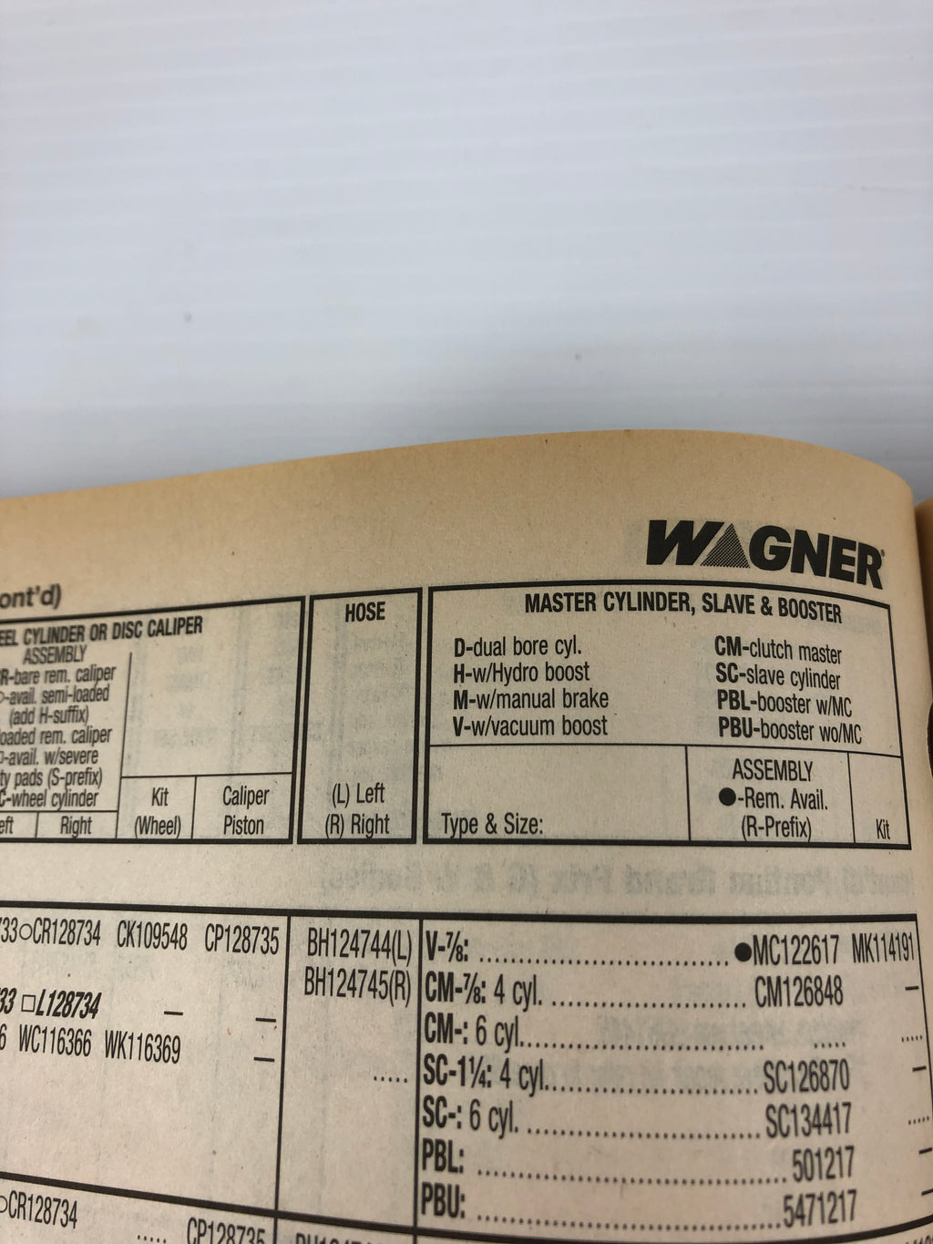 Wagner Brake Products WC0900 Catalog Metal Logics, Inc.