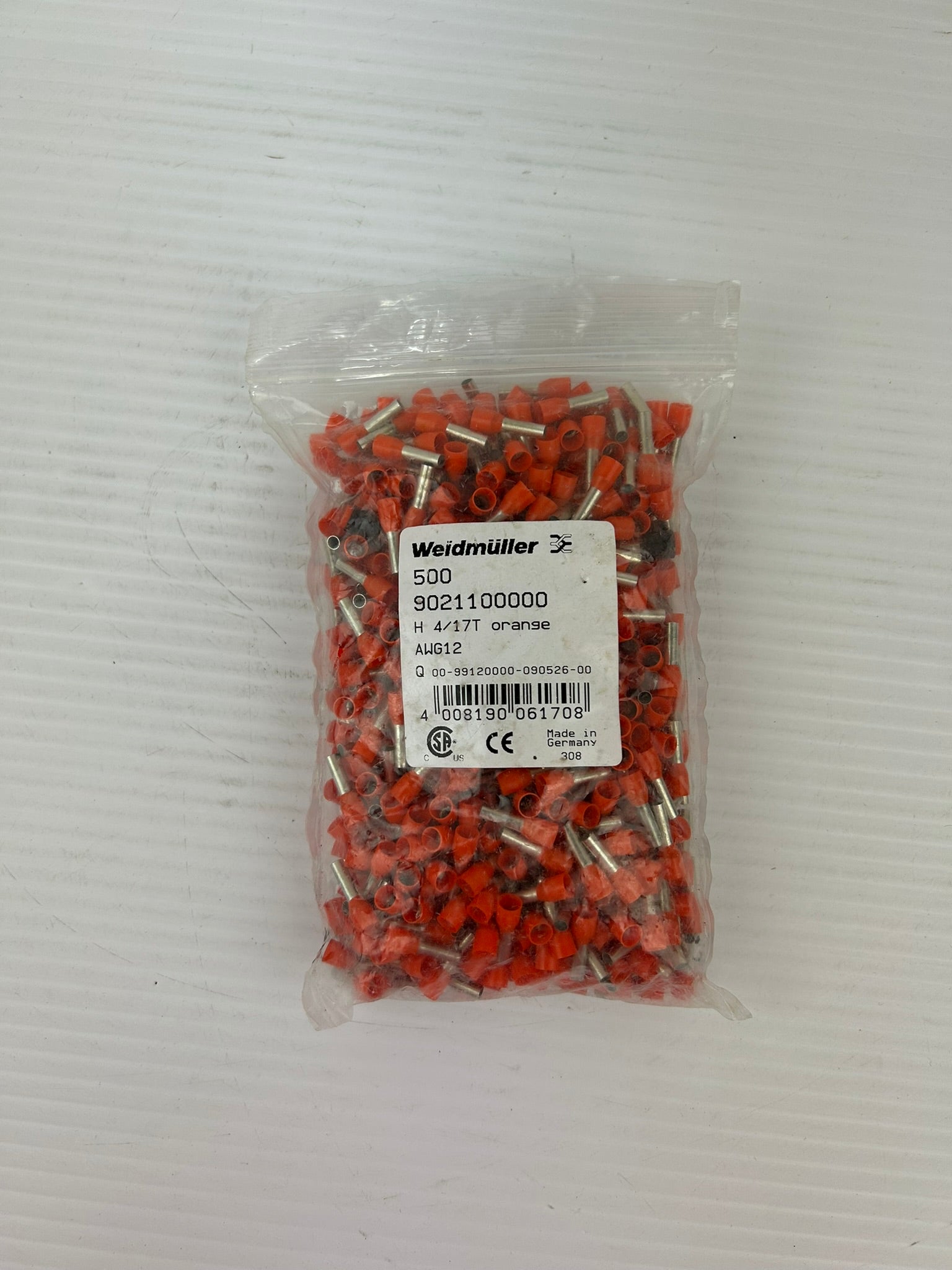 Weidmuller 9021100000 Wire-End Ferrule Orange - Lot of 500