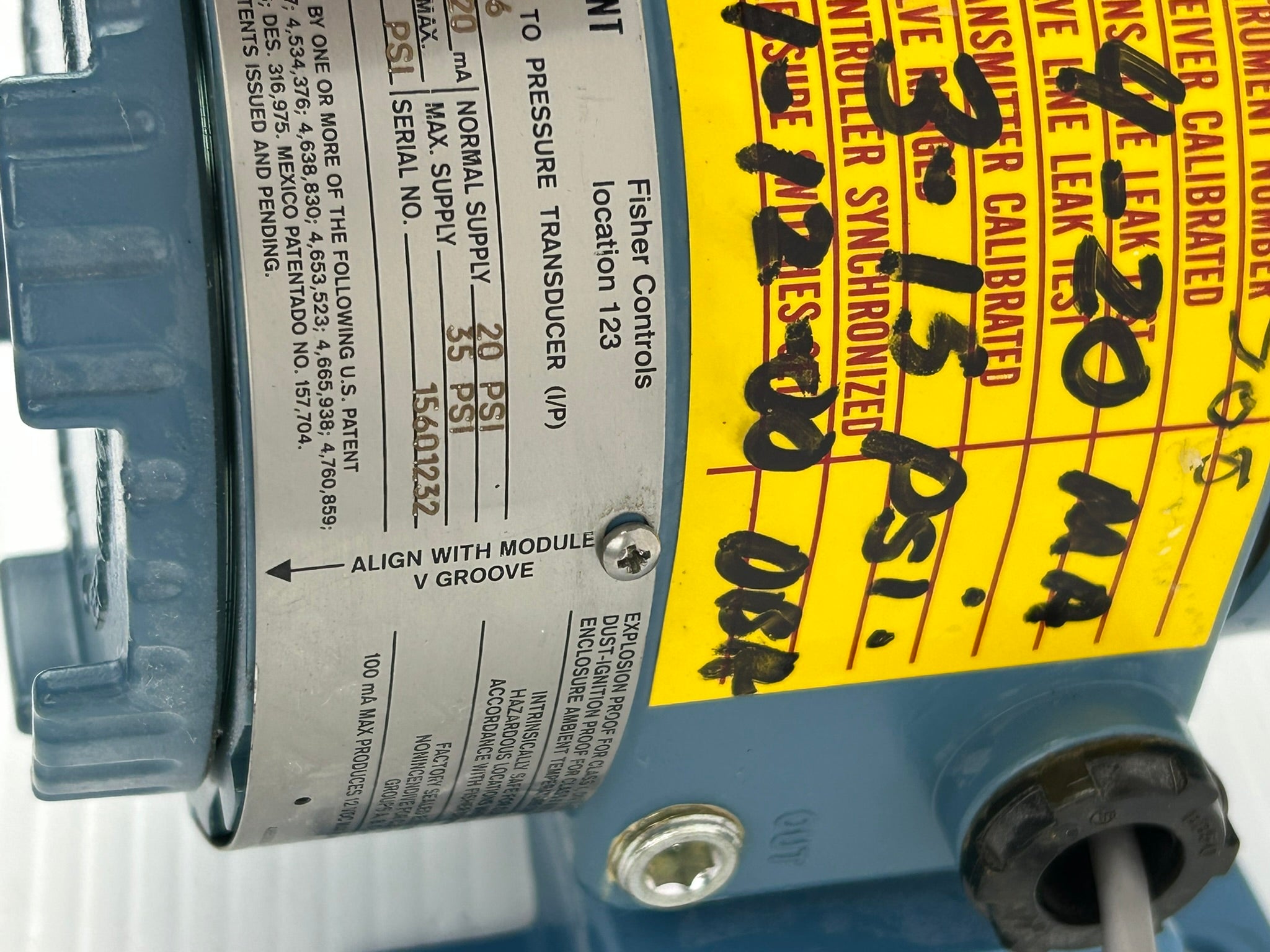 Fisher Rosemount 846 Current to Pressure Transducer - No Pressure Gauge