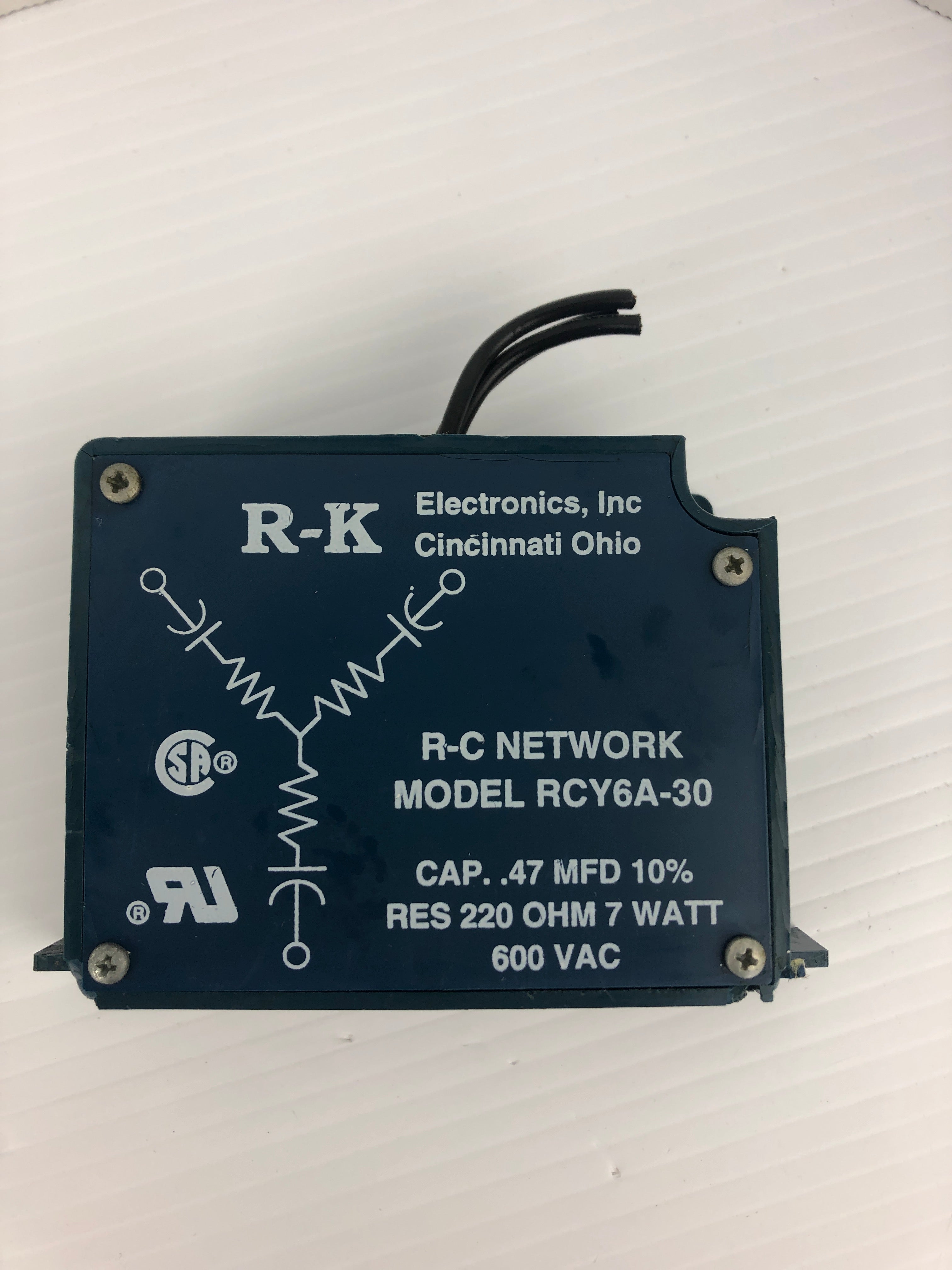 R-K Electronics RCY6A-30 R-C Network Suppressor 600VAC 220Ω 7 Watt