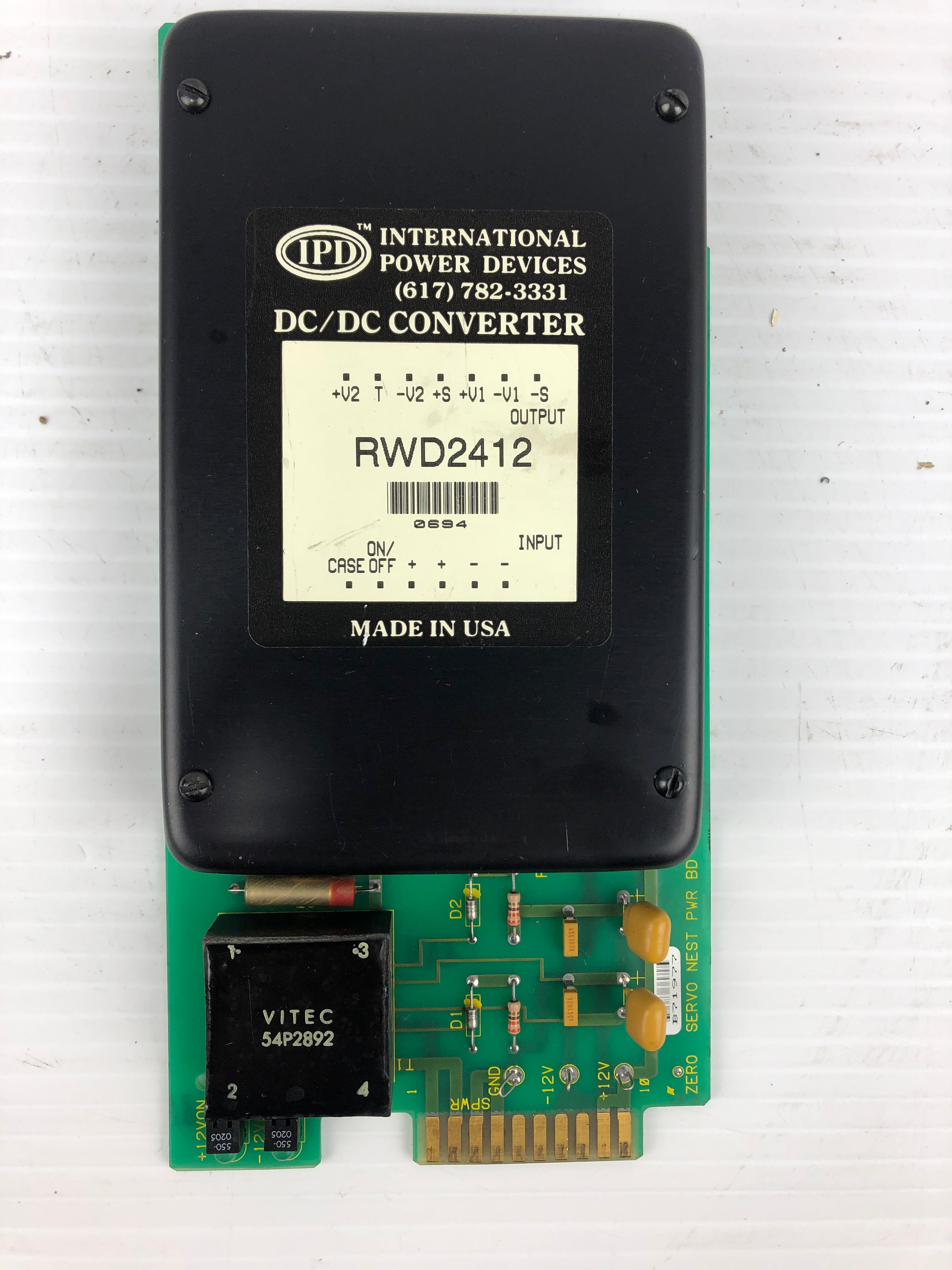 International Power Devices RWD2412 DC/DC Converter with Zero Servo Nest Power Board