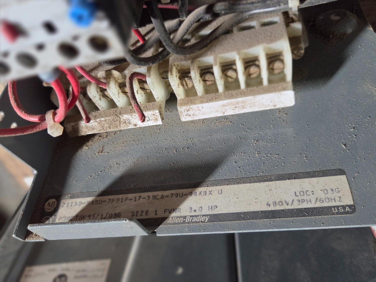 Allen-Bradley MCC Bucket 2113B Size 1 FVNR 15A Breaker 3.0HP 3PH 480V - No Door