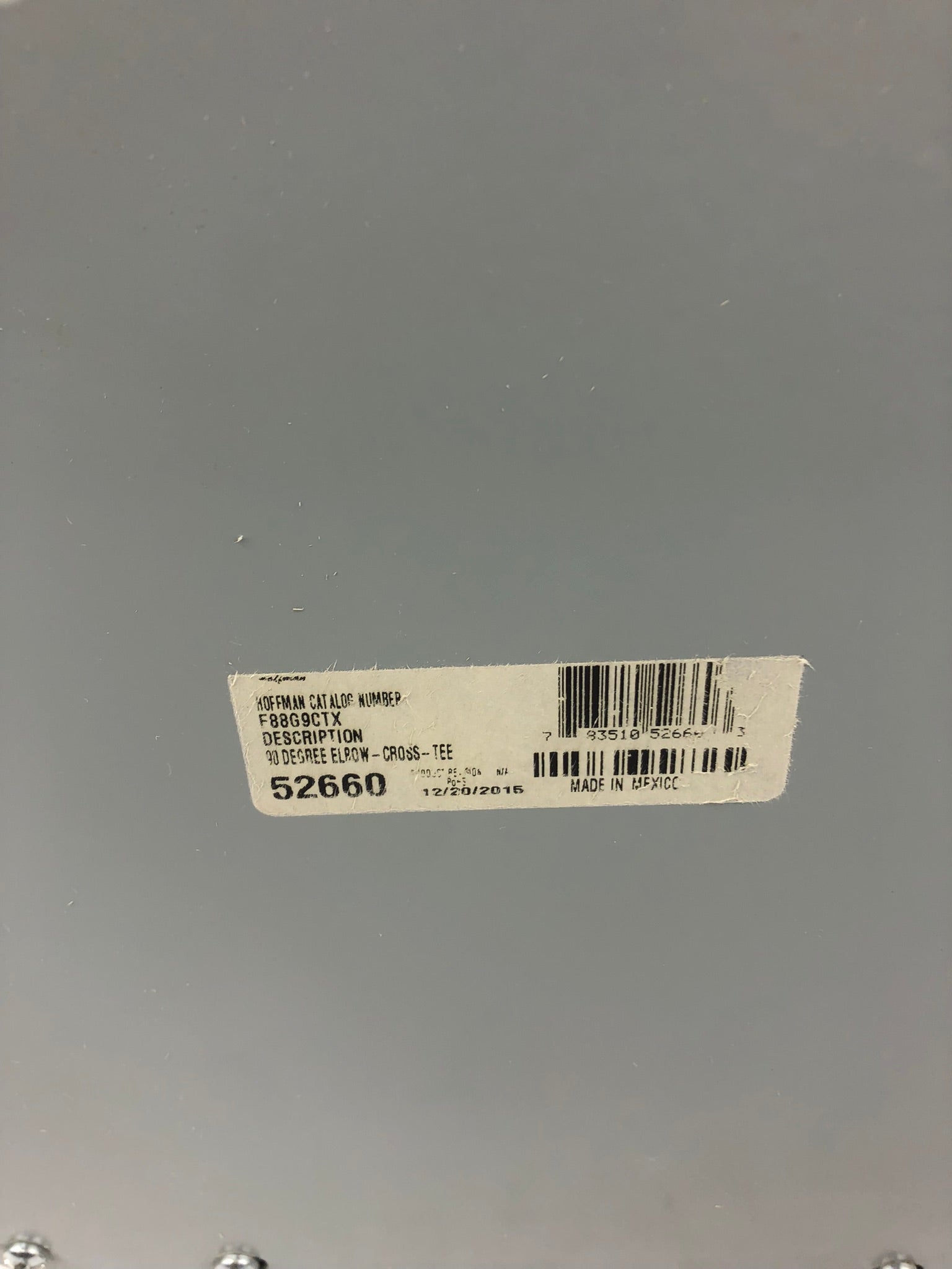 Hoffman F88G9CTX 90 Degree Wireway Cross Tee 52660