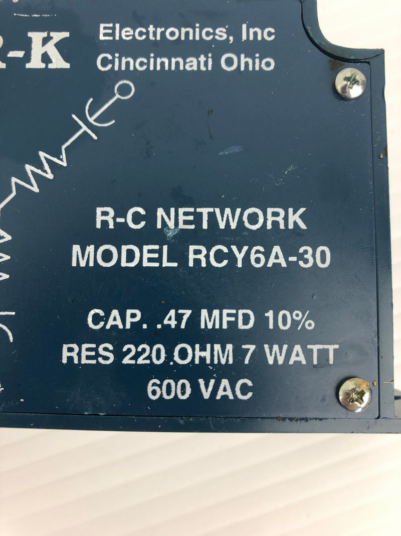 R-K Electronics RCY6A-30 R-C Network Suppressor 600VAC 220Ω 7 Watt