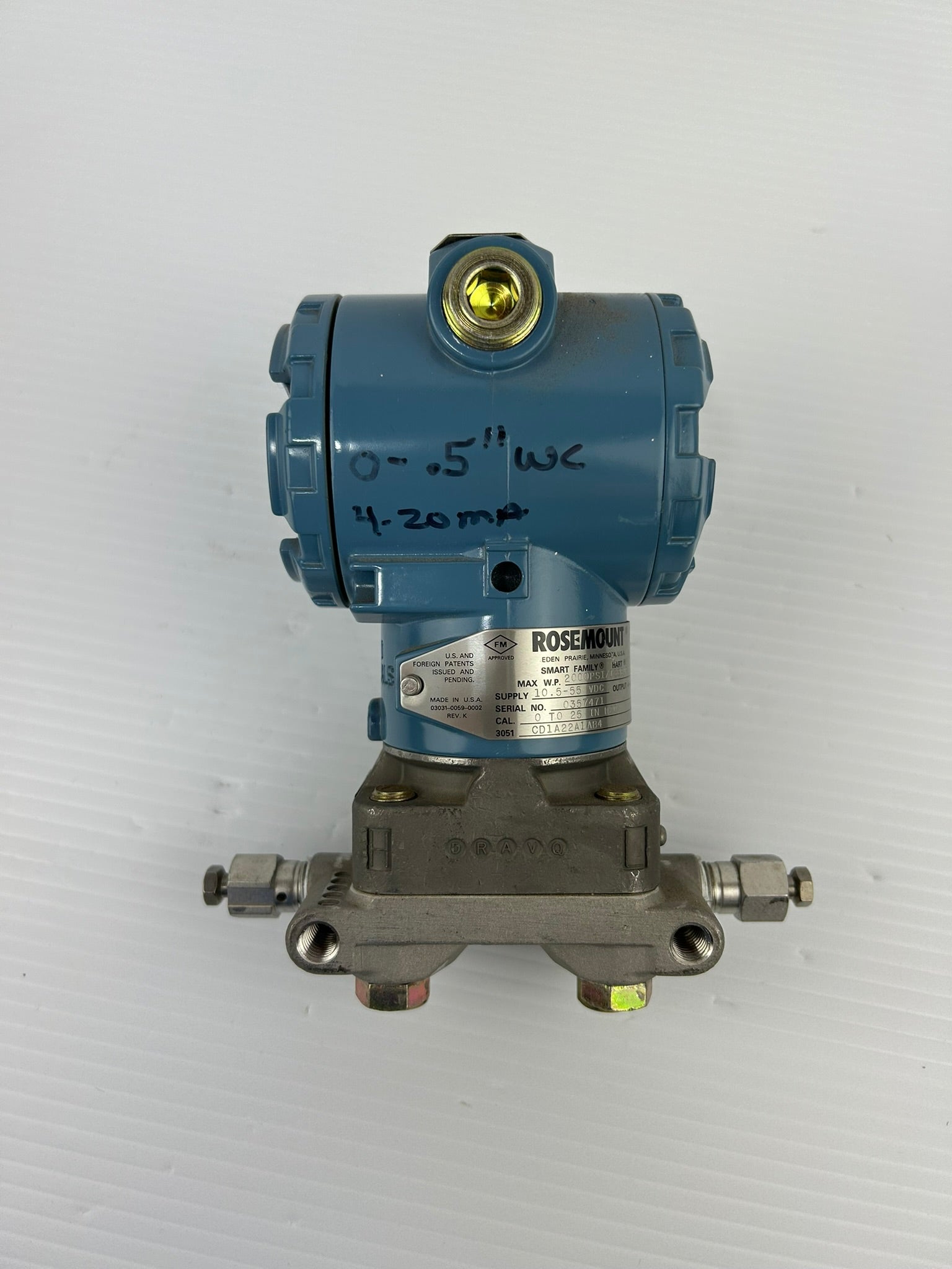 Rosemount 3051CD1A22A1AB4 Pressure Transmitter Base Type D