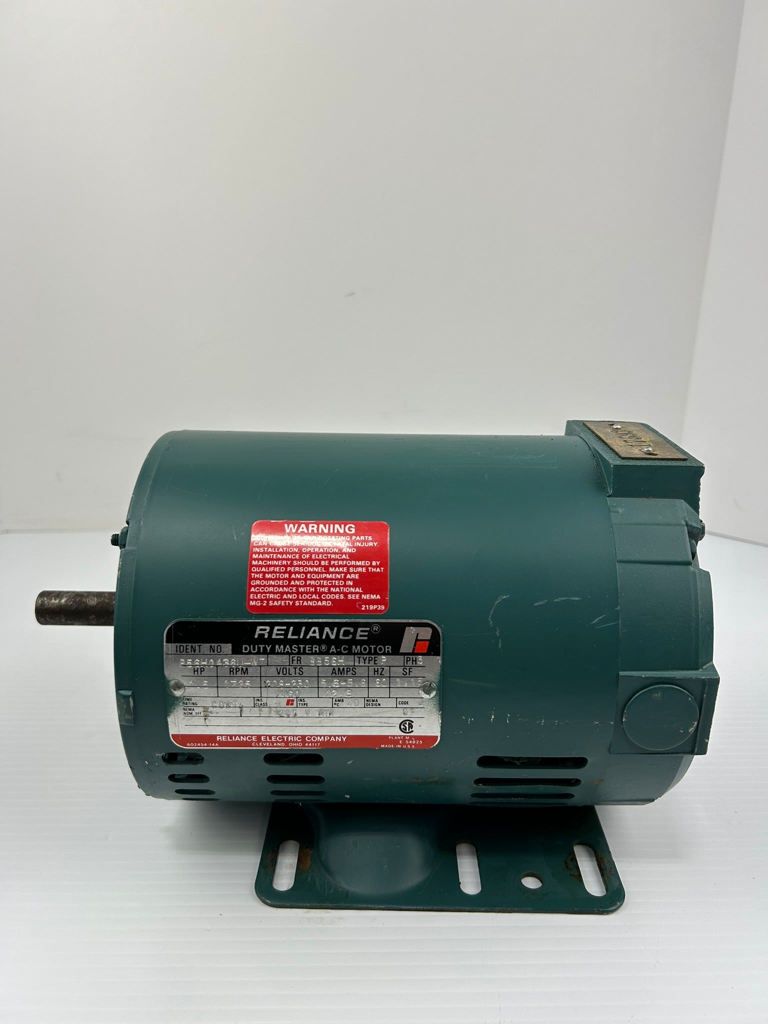 Reliance Electric 1.5HP P56H0436U-WT Duty Master AC Motor 1725RPM 3PH BB56H