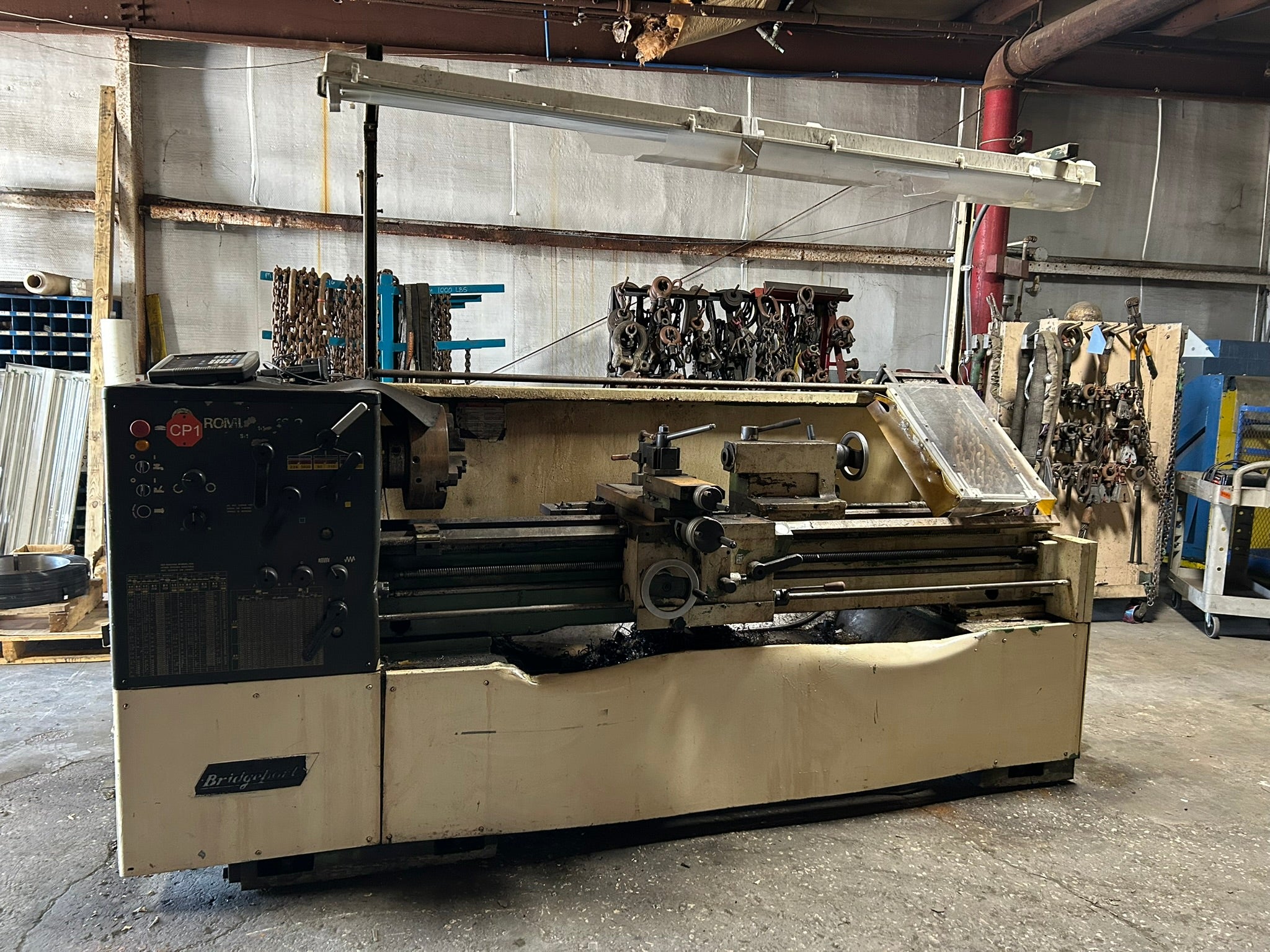 Bridgeport Romi 16-8 Engine Lathe 480V 3PH 7.62HP Manual Metalworking