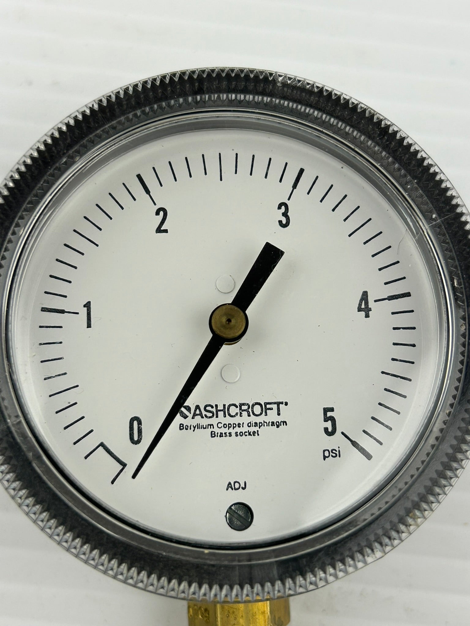 Ashcroft ADJ Pressure Gauge 250-3074 0-5PSI 2-13/16" Face Diameter