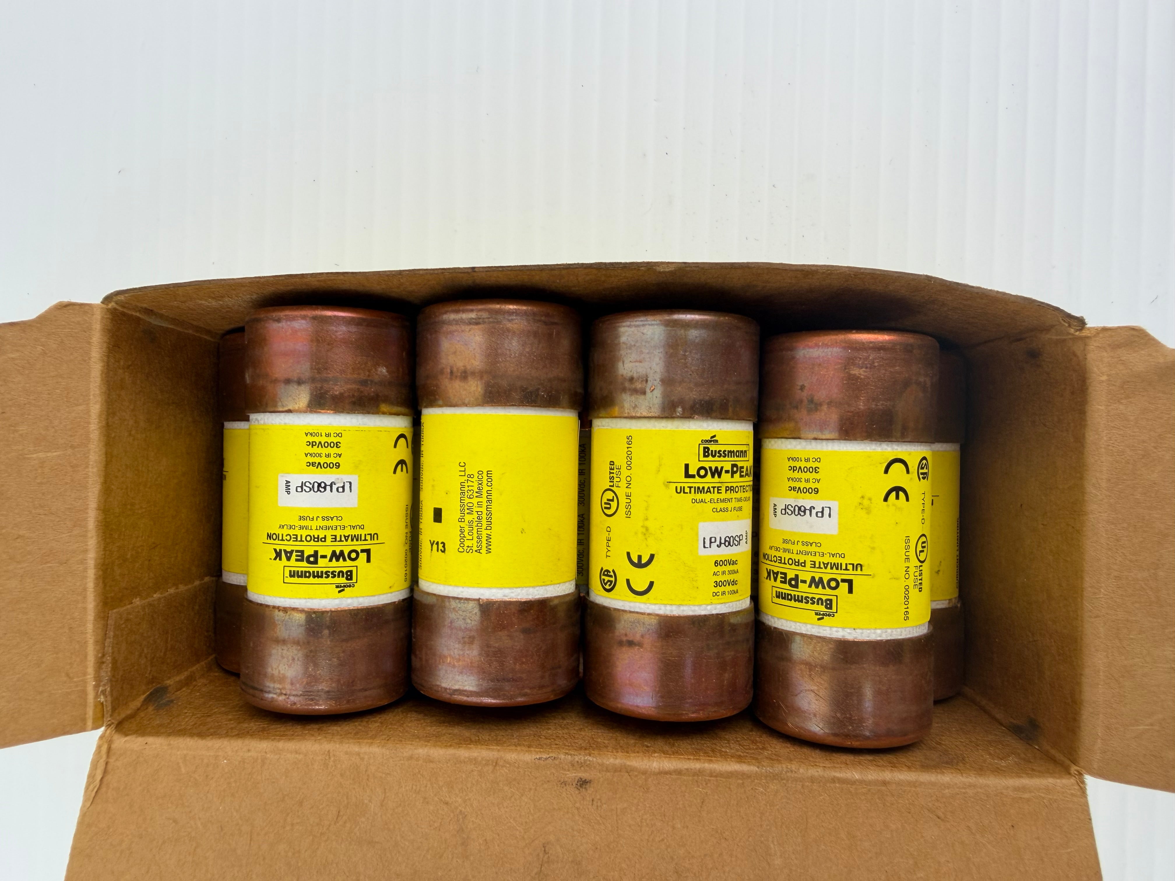 Cooper Bussmann LPJ-60SP Low Peak Fuses Class J 60 Amp Lot of 8