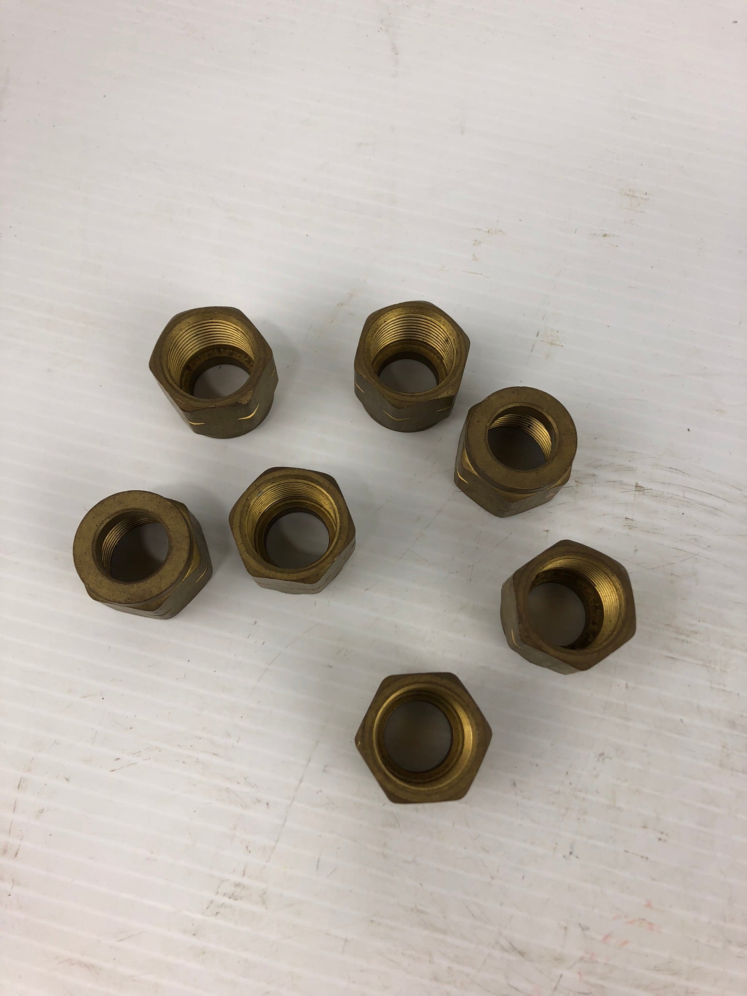 Oxygen 1-1/4" x 1-1/8" Regulator Inlet Nut - Lot of 7