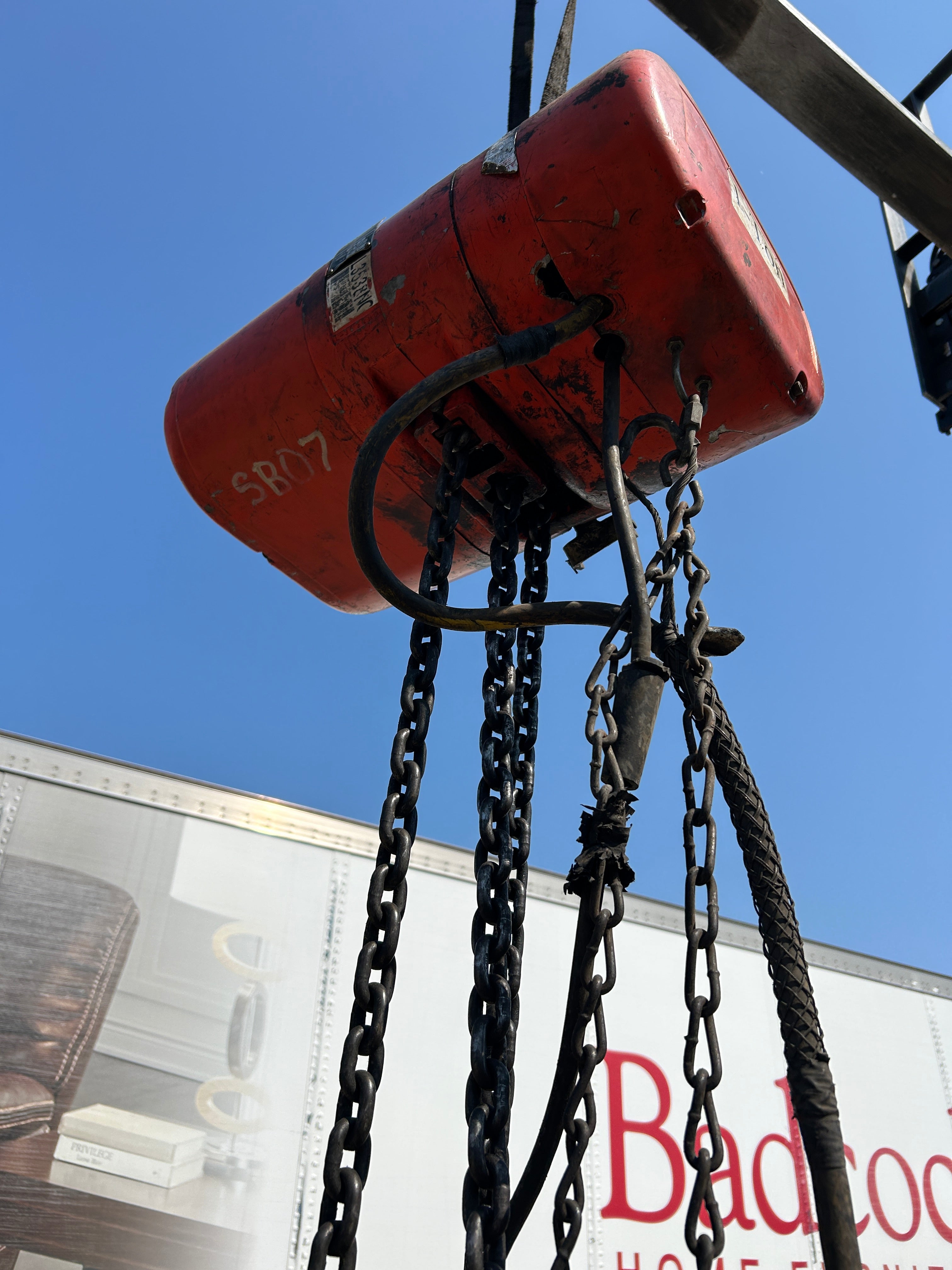 CM RR 2 Ton Electric Chain Hoist 2HP 16 FPM 10 Foot Lift RR-2