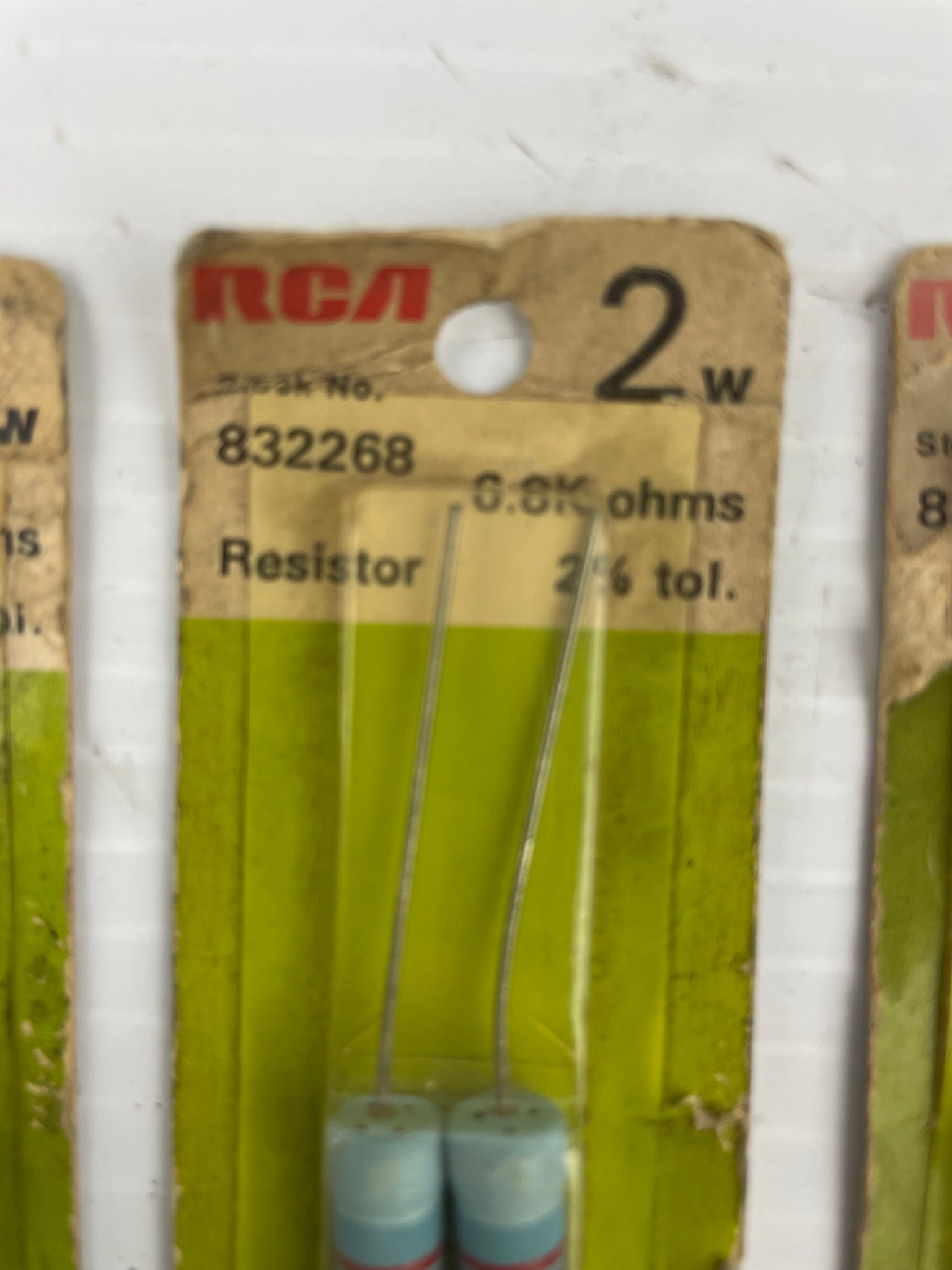 RCA Resistor Lot of 7 Resistors 2W 2% tol. 832251 5.1K 832268 6.8K 832391 91K