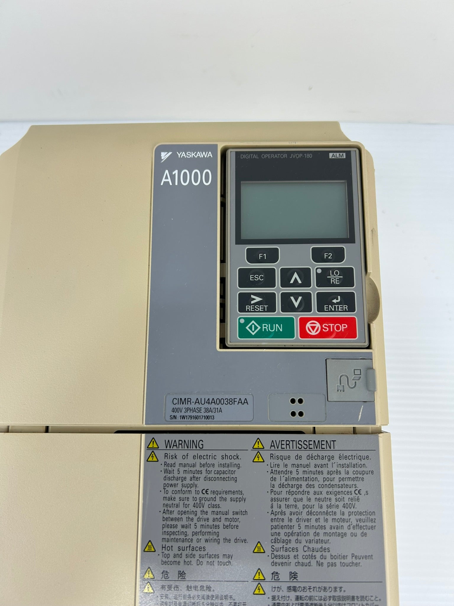 Yaskawa CIMR-AU4A0038FAA AC Drive Rev E