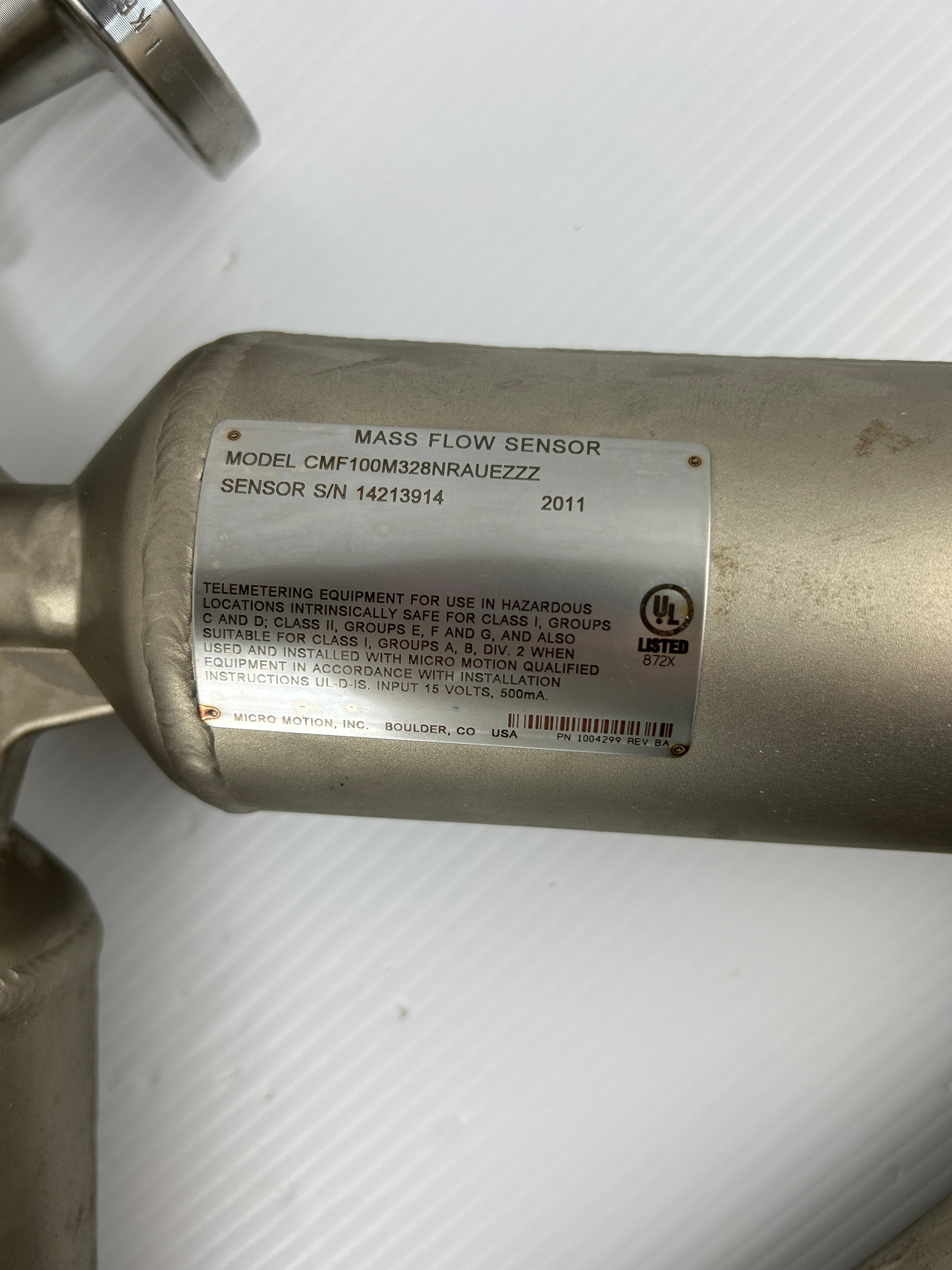 Micro Motion CMF100M328NRAUEZZZ Mass Flow Sensor 275PMAX 625PSIG