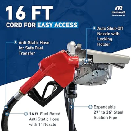 12V Fuel Transfer Pump High Flow 20 GPM 1" Macnaught EXDFP12-001 ***