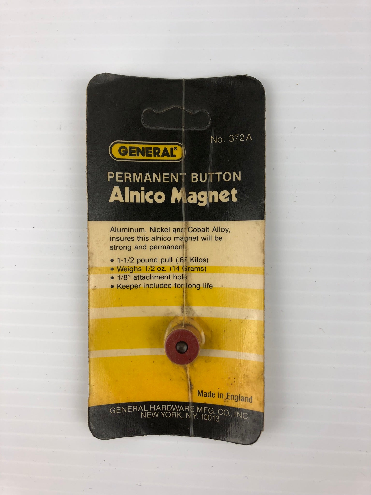 General Hardware Mfg. Co., Inc. 372A Permanent Button Alnico Magnet