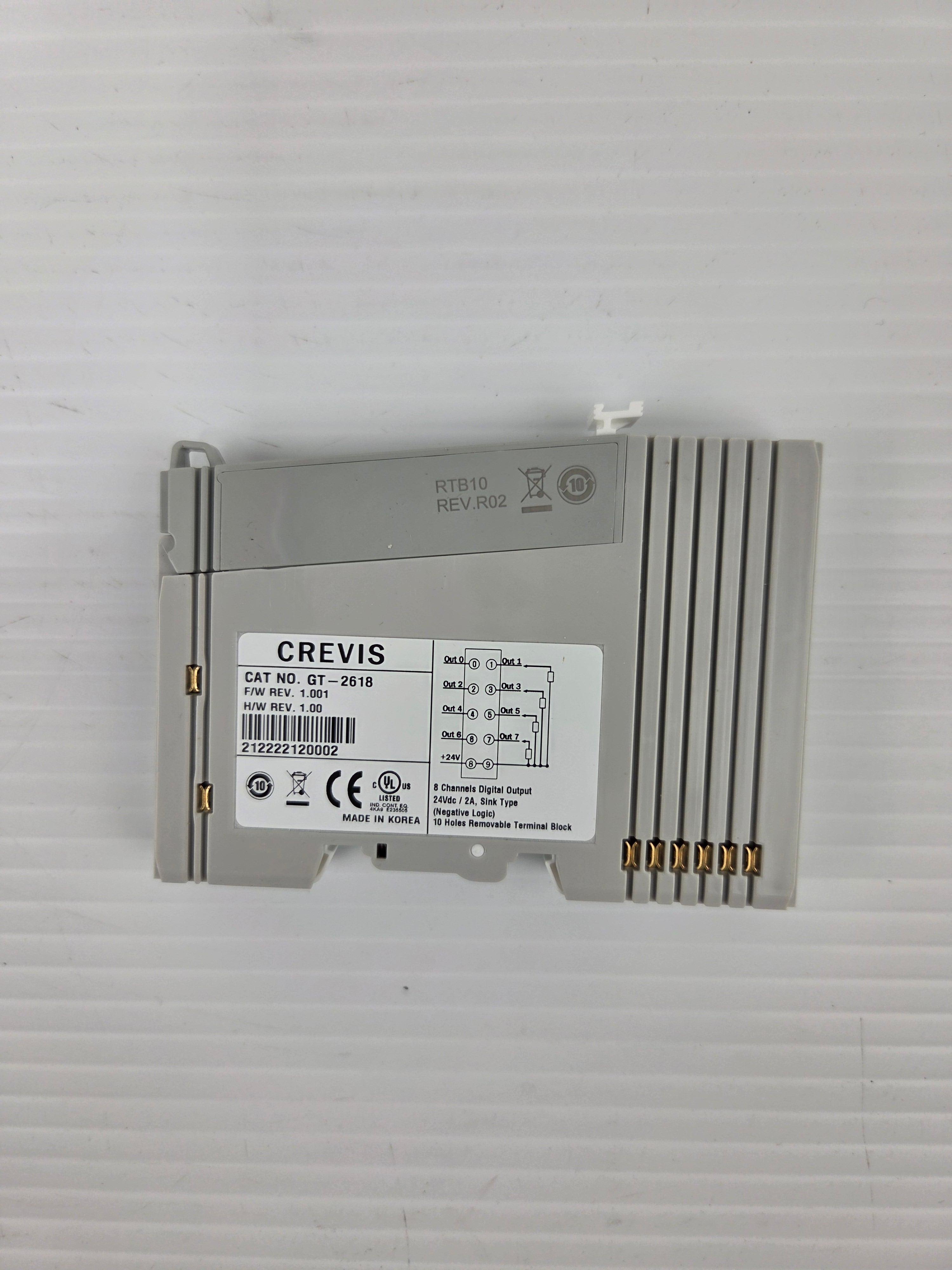 CREVIS GT-2618 FnIO-G 8 Channels Digital Output Module 24VDC 2A Sink Type Rev 1