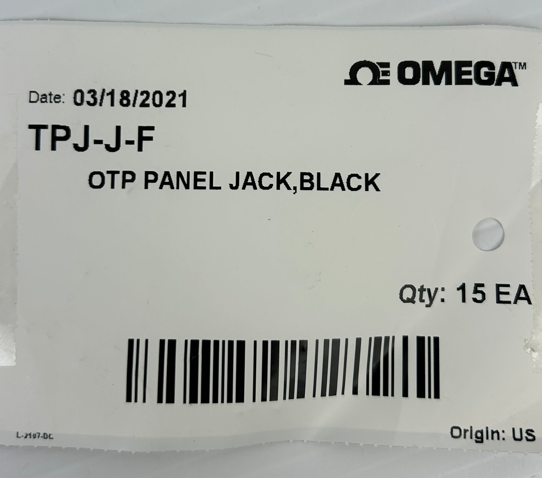 Omega TPJ-J-F OTP Panel Thermocouple Connector Jack Black - Lot of 15