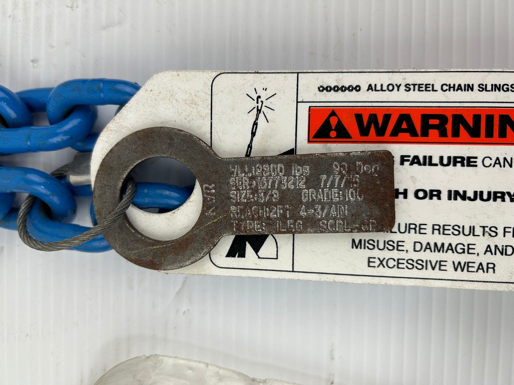 3/8" Grade 100 Alloy Chain Sling 11,300 LB WLL Single Leg Locking Hooks Lot of 3