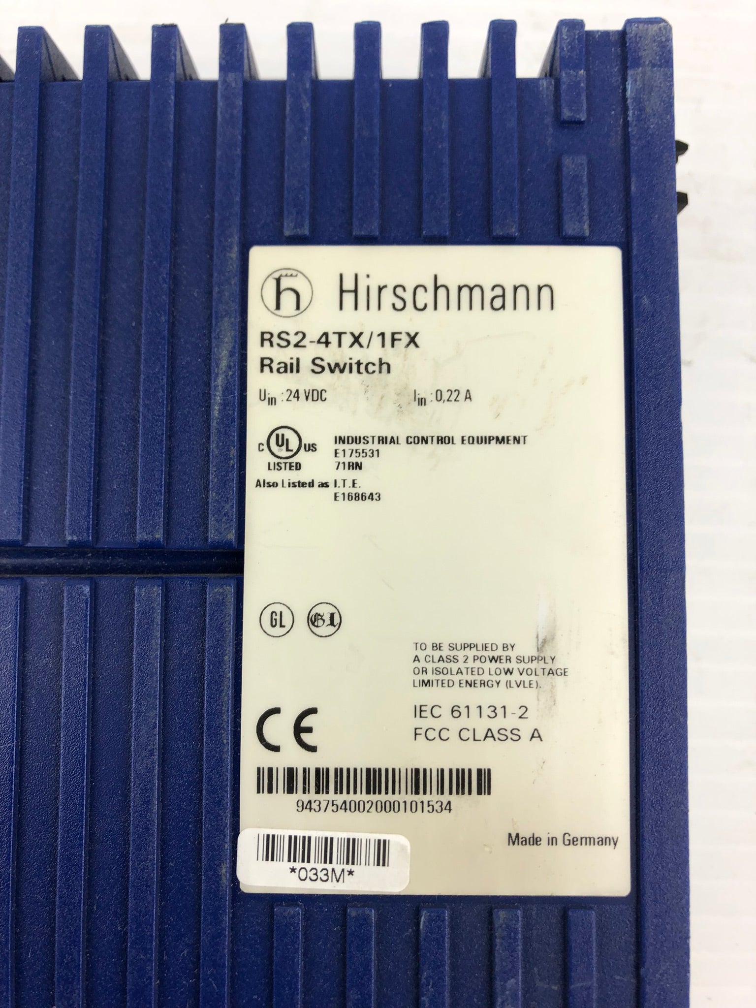 Hirschmann RS2-4TX/1FX Rail Switch