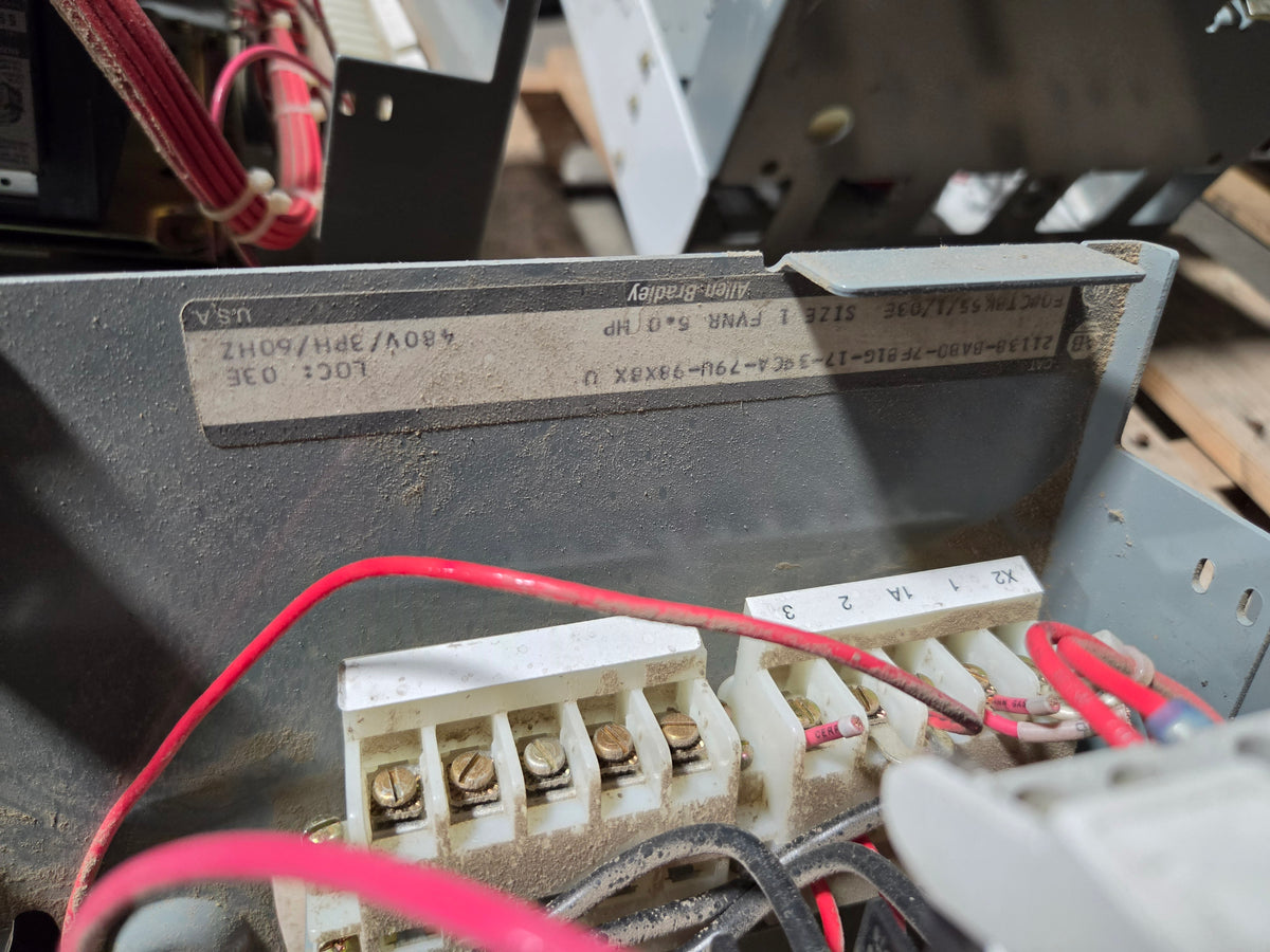 Allen-Bradley MCC Bucket 2113B Size 1 FVNR 15A Breaker 5.0HP 3PH 480V - No Door