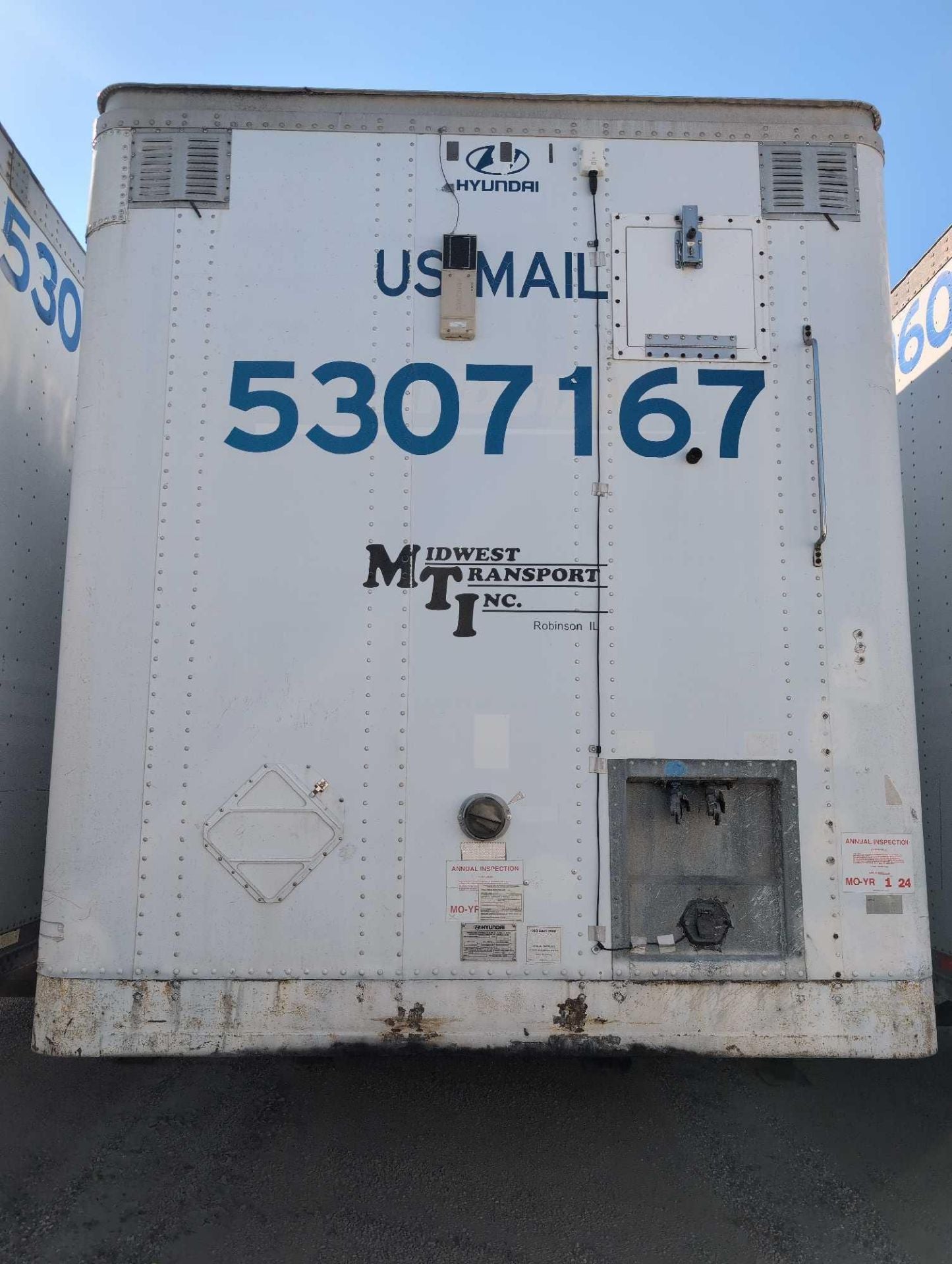 2007 Hyundai Trailer 53' Dry Van Roll Up Door Air Ride 102" W 3H3V532C17T388520