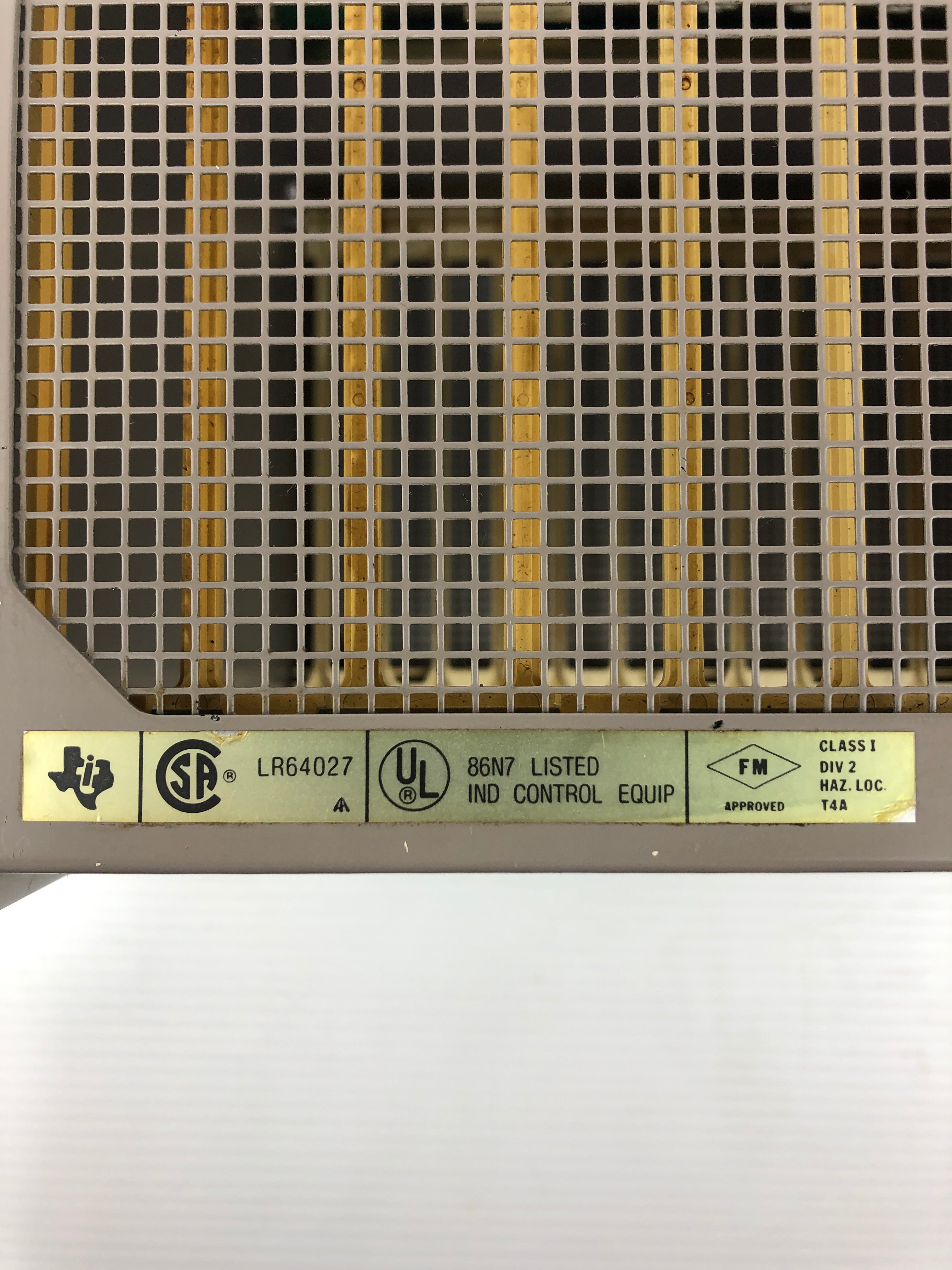 Texas Instruments 505-6508 8-Slot Chassis Rack LR64027 Class I Div. 2