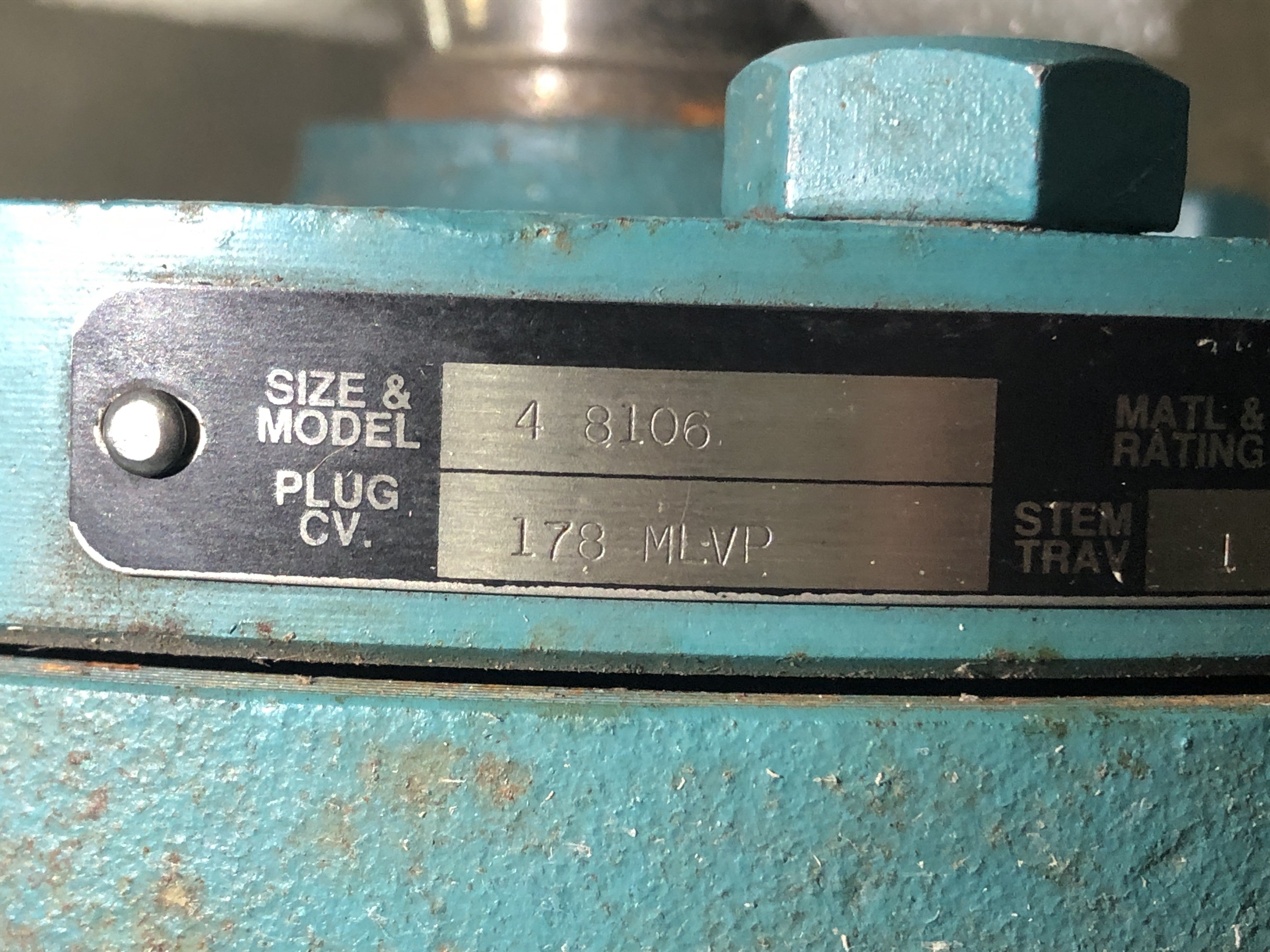 Honeywell 8106 Valve 4" C.I. 125#